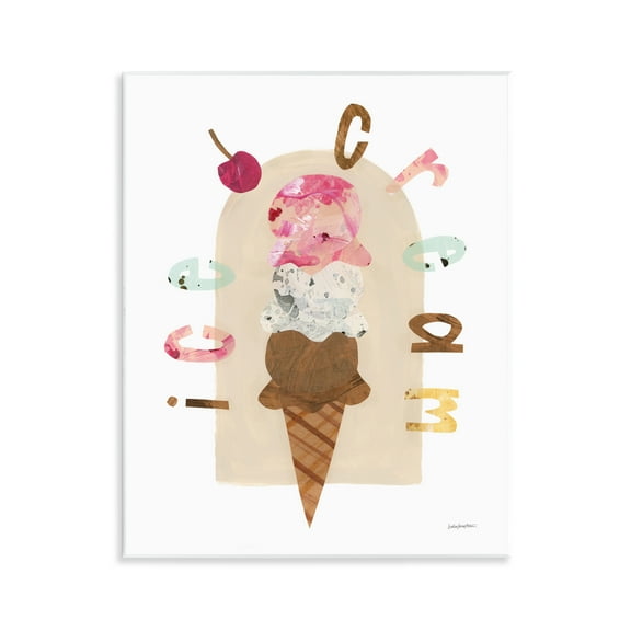 Stupell Industries Ice Cream Whimsy Food & Beverage Painting Unframed Art Print Wall Art, 11 x 14