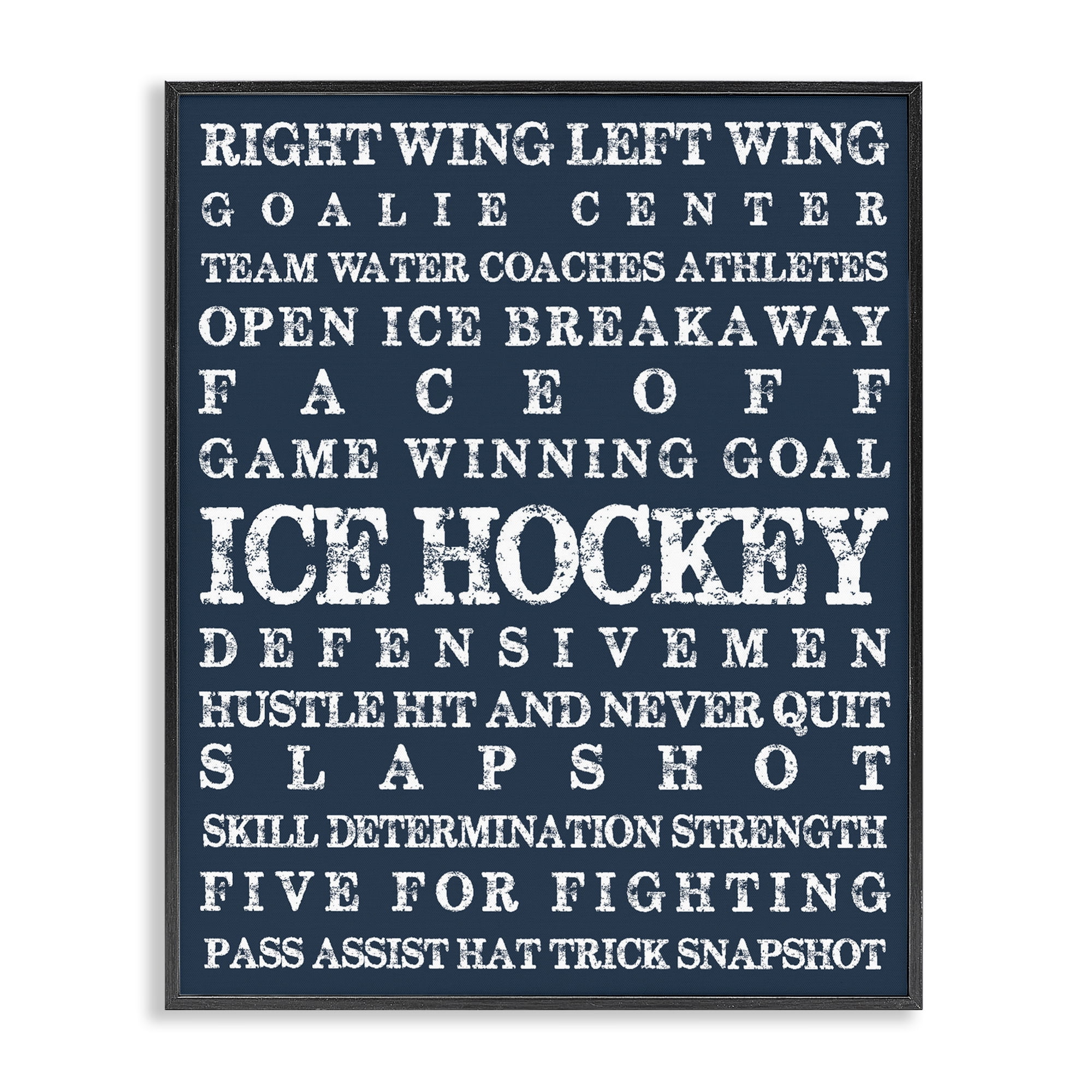 Stupell Industries Ice Hockey Expressions Black Framed Giclee Art, design by Melody Hogan