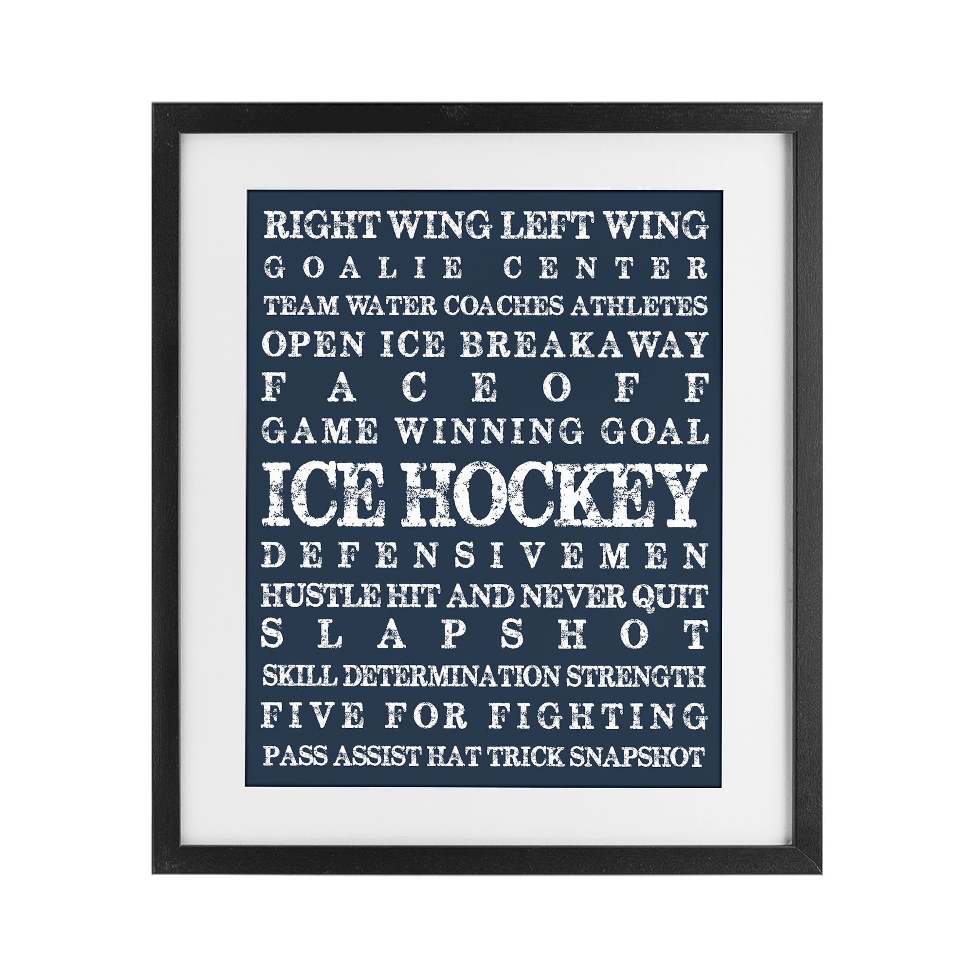 Stupell Industries Ice Hockey Expressions Black Framed Print Under Glass, design by Melody Hogan