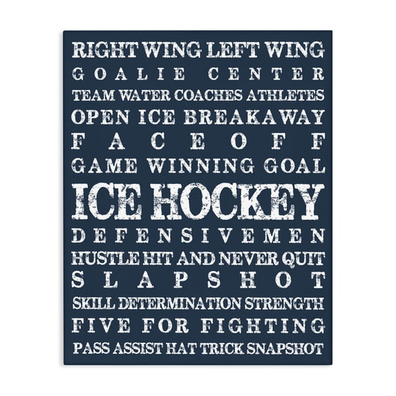 Stupell Industries Contemporary Ice Hockey Expressions Canvas Art, 16 x 20, by Melody Hogan