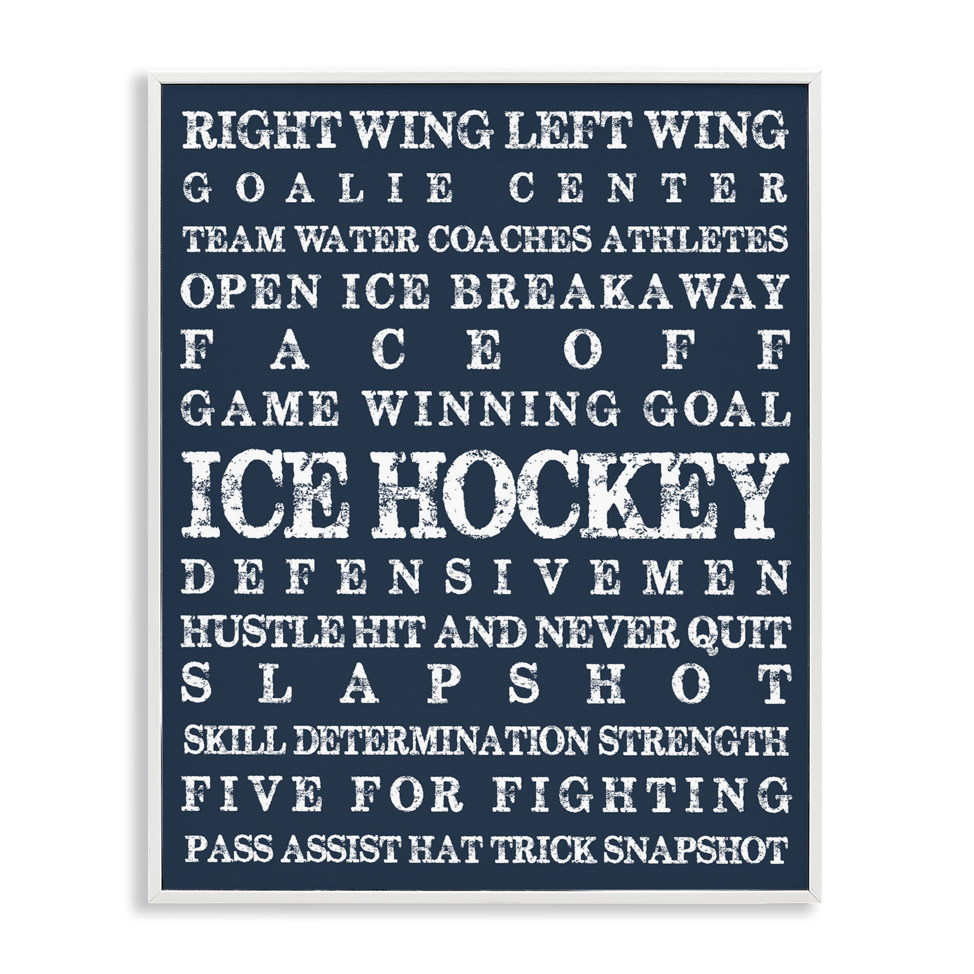 Stupell Industries Ice Hockey Expressions White Framed Giclee Art, design by Melody Hogan
