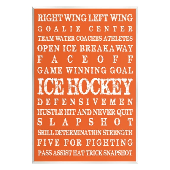 Stupell Industries Ice Hockey Phrases Sports Painting Unframed Art Print Wall Art, 10 x 15
