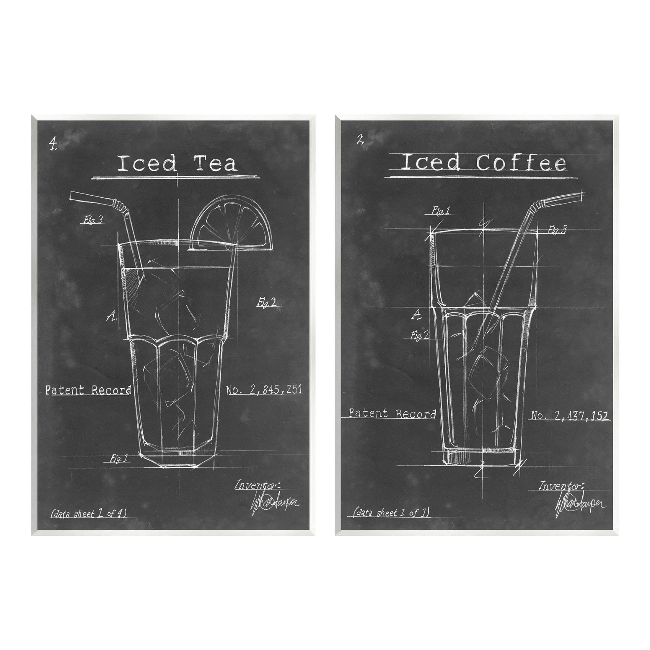 Stupell Industries Iced Coffee & Tea Diagram Graphic Art Unframed Art Print Wall Art, Set of 2, Design by Ethan Harper