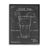 Stupell Industries Iced Tea Patent Diagram Beverage Graphic Art Black Framed Art Print Wall Art, Design by Ethan Harper