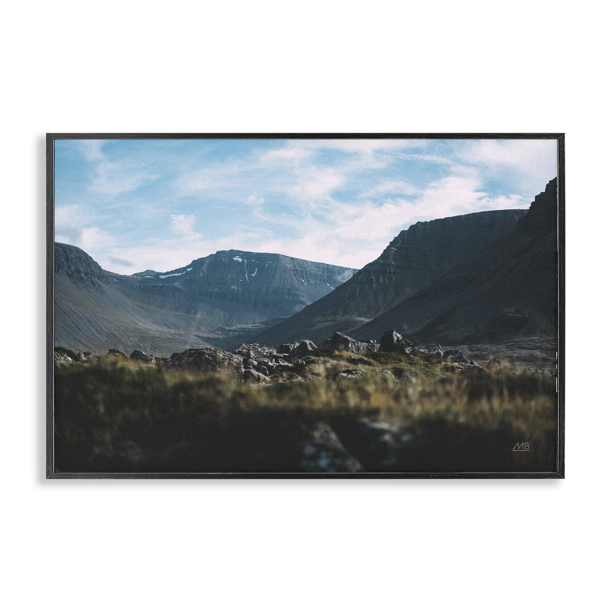 Stupell Industries Iceland Hike Landscape Landscape & Nature Photography Black Framed Art Print Wall Art, 30 x 20