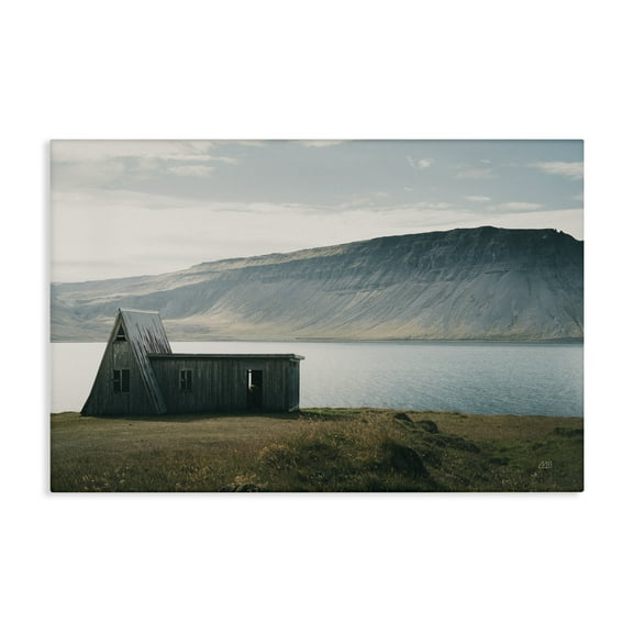 Stupell Industries Icelandic Mountain Shore Landscape & Nature Photography Wrapped Canvas Art Print Wall Art, 24 x 16