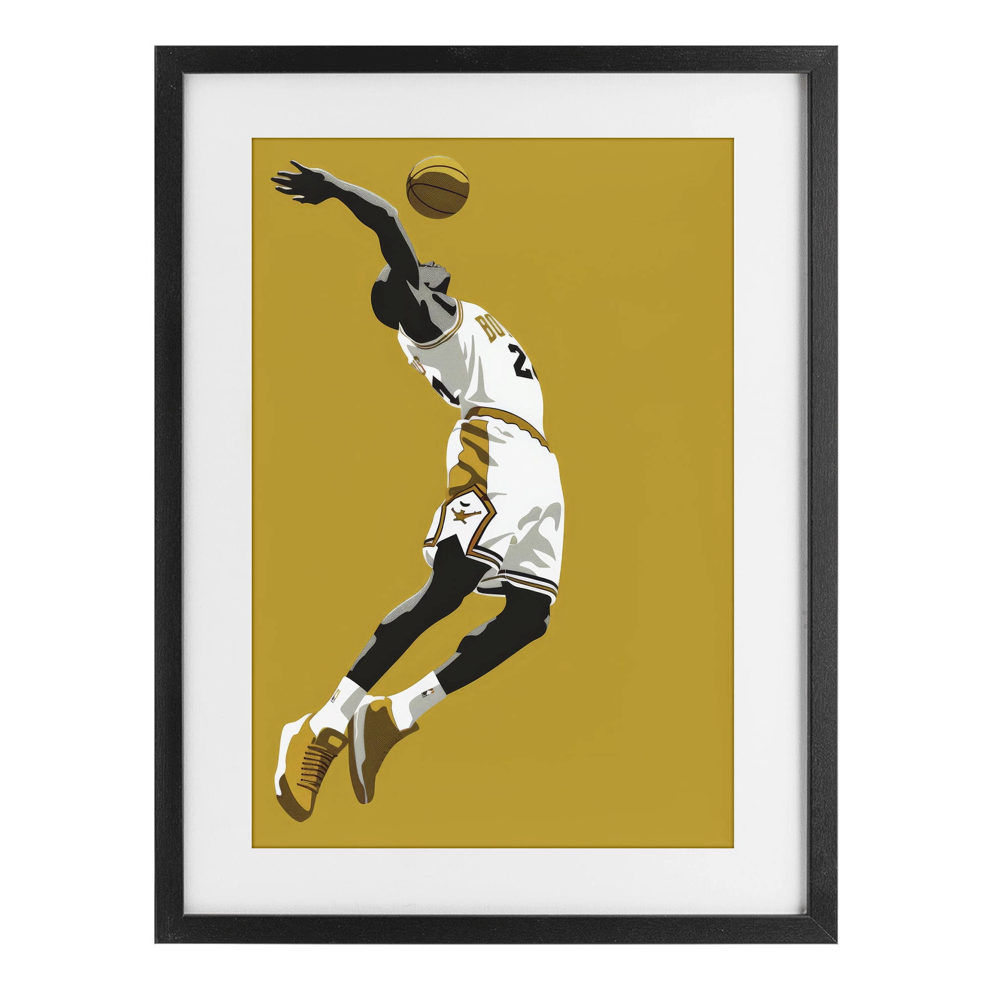 Stupell Industries Iconic Basketball Dunk Black Framed Print Under Glass, design by Ray Powers