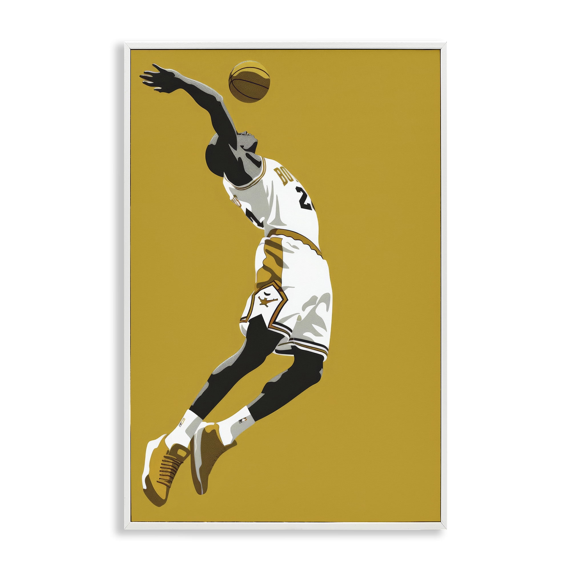 Stupell Industries Iconic Basketball Dunk White Framed Giclee Art, design by Ray Powers