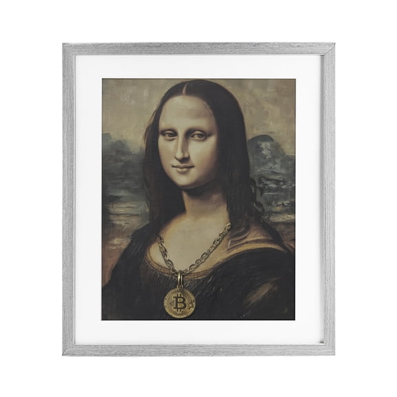 Stupell Industries Iconic Bitcoin Smile Classic Gray Framed Print Under Glass, design by Svetlana Aleynikova
