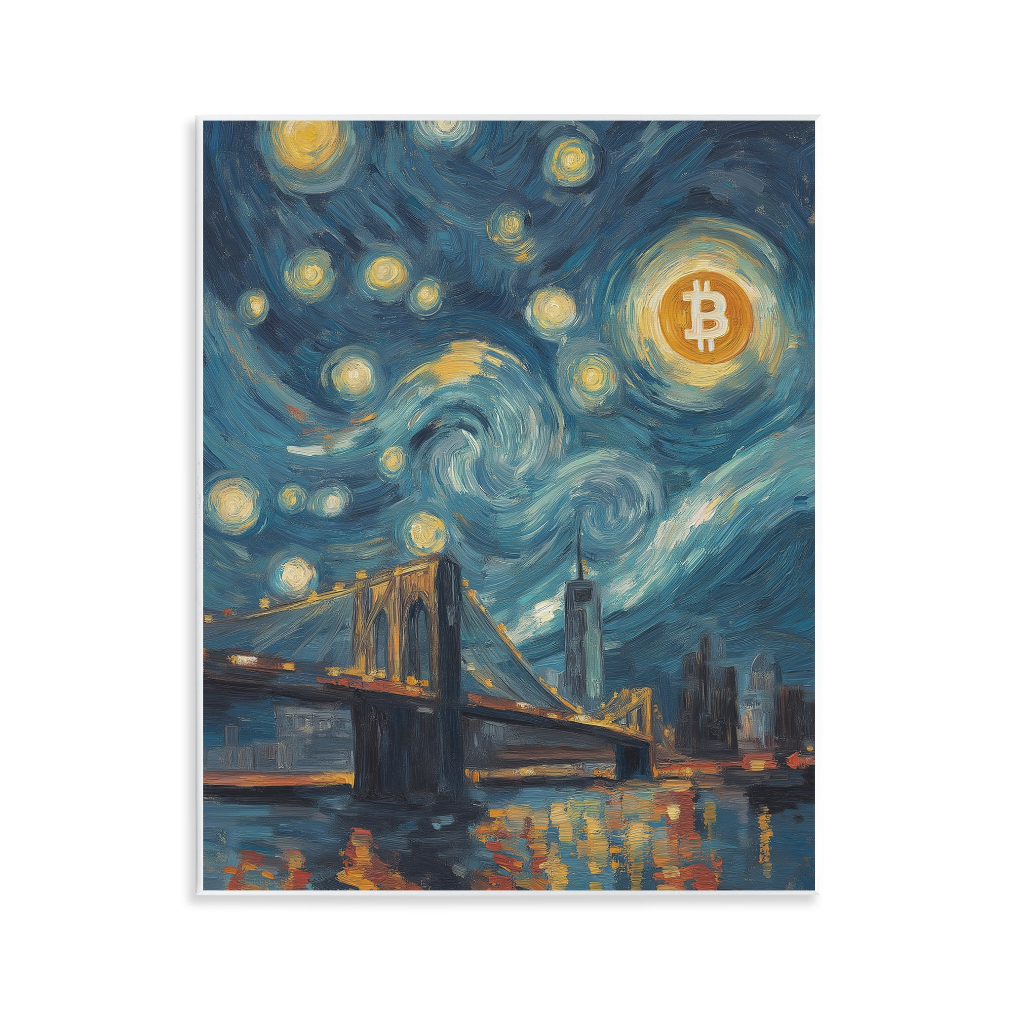 Stupell Industries Iconic Blockchain Moonlight Wall Plaque Art, design by Svetlana Aleynikova
