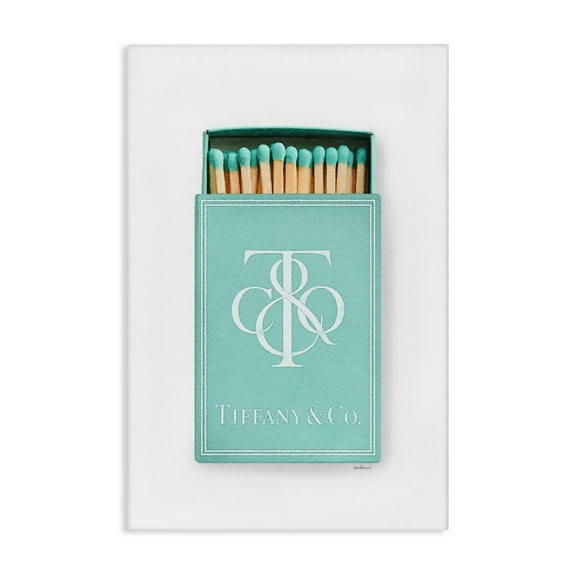 Stupell Industries Iconic Blue Fashion Matches Fashion Painting Wrapped Canvas Canvas Art Print Wall Art, 30 x 45