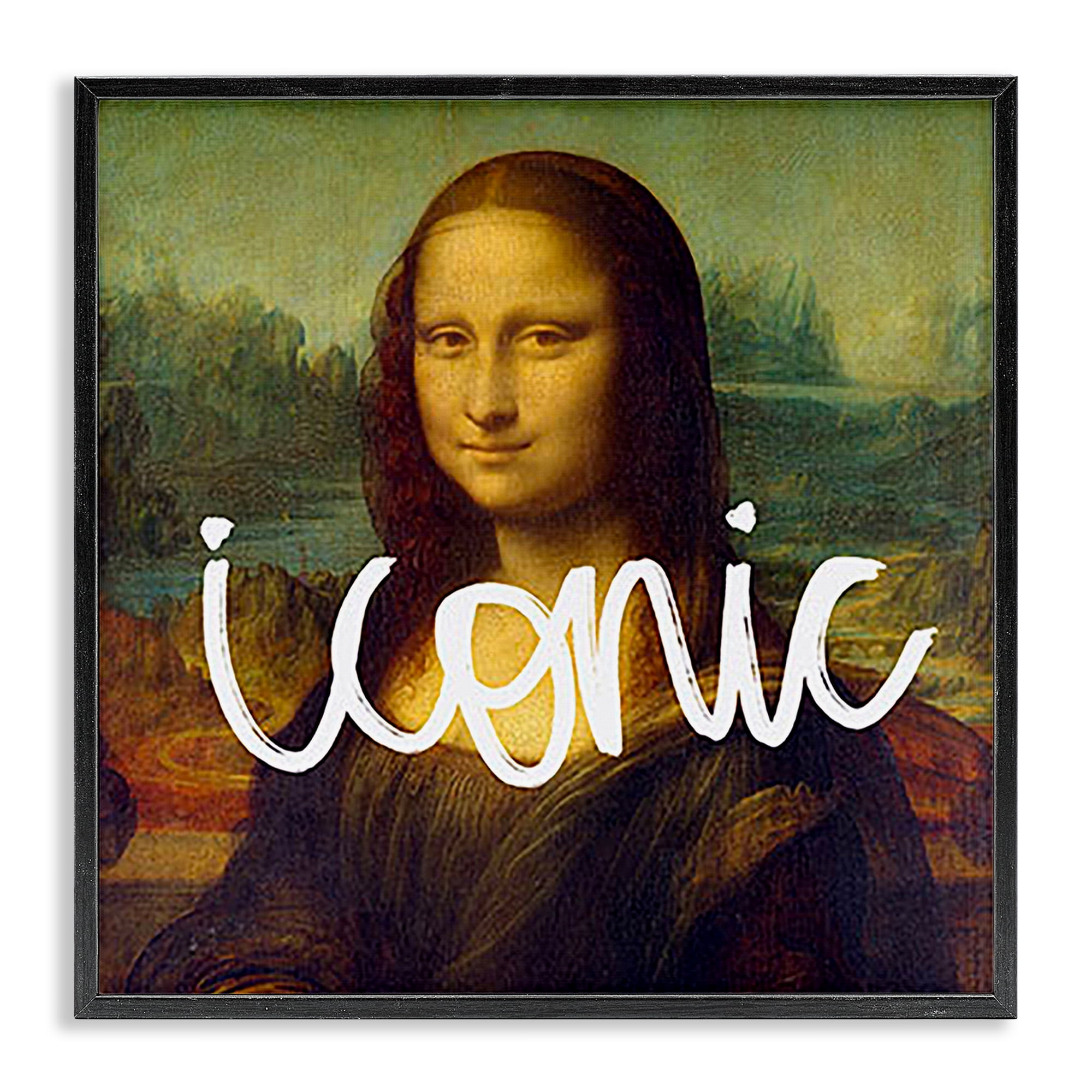 Stupell Industries Iconic Classical Portrait Novelty & Humor Painting Black Framed Art Print Wall Art, 12 x 12