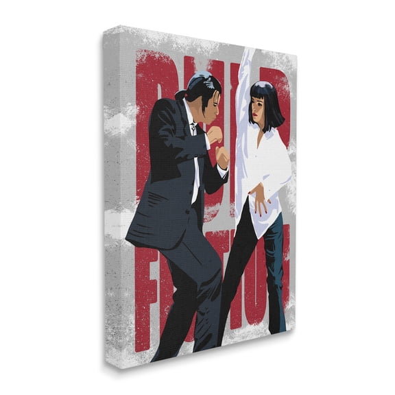 Stupell Industries Iconic Dancing Movie Scene Famous Actors Red Title, 36 x 48, Designed by Ros Ruseva