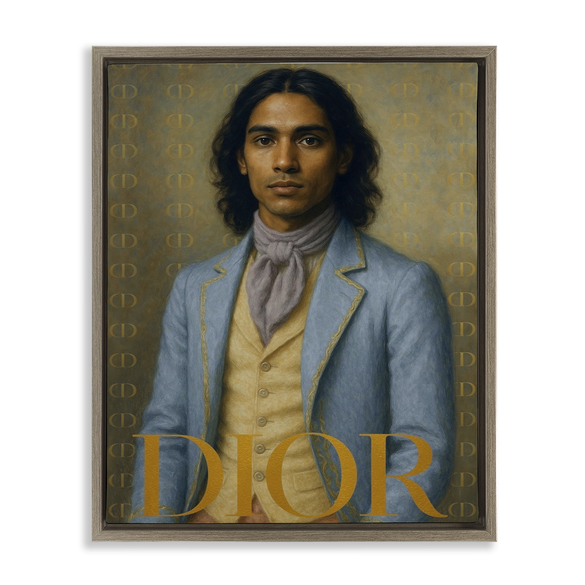 Stupell Industries Iconic Gentleman Fashion Brown Framed Floater Canvas Wall Art, design by Grotto Studios