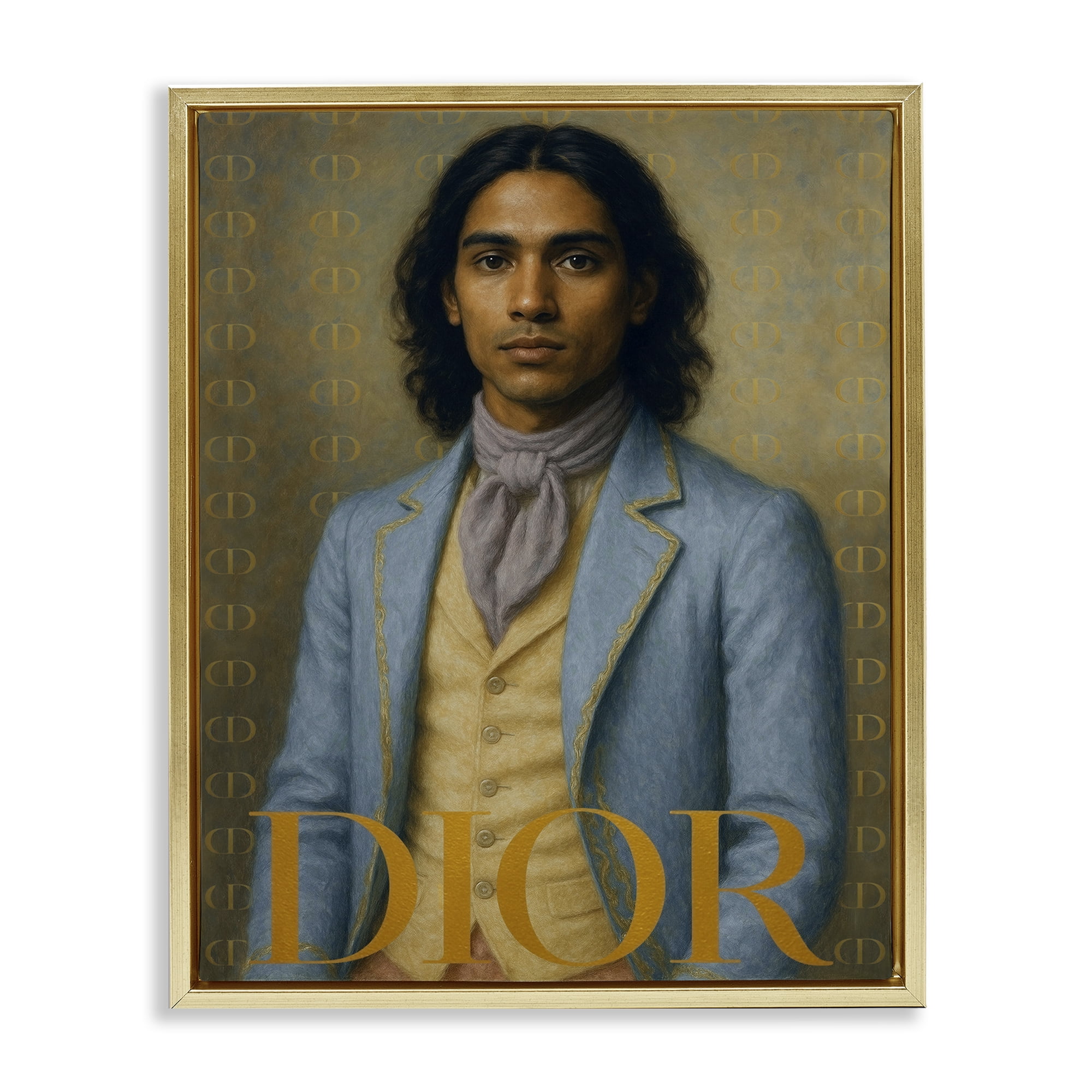 Stupell Industries Iconic Gentleman Fashion Gold Framed Floater Canvas Wall Art, design by Grotto Studios