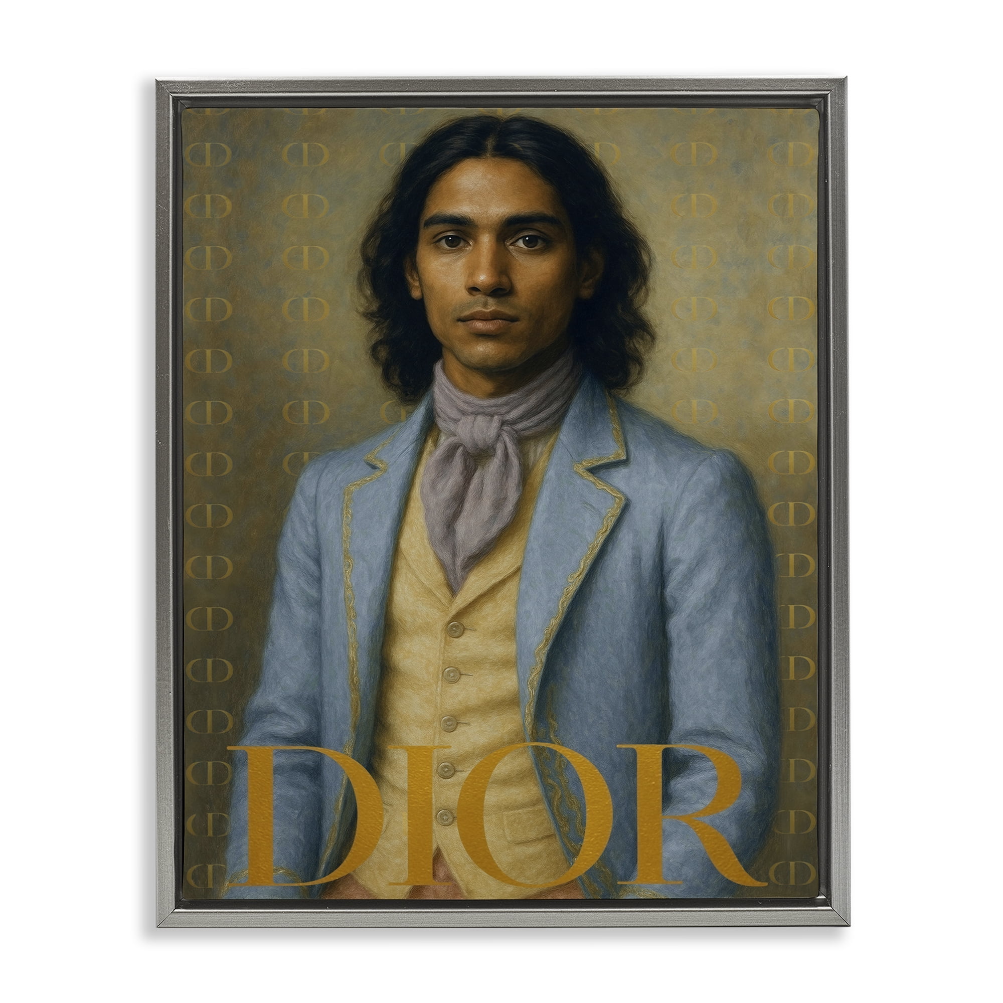 Stupell Industries Iconic Gentleman Fashion Gray Framed Floater Canvas Wall Art, design by Grotto Studios