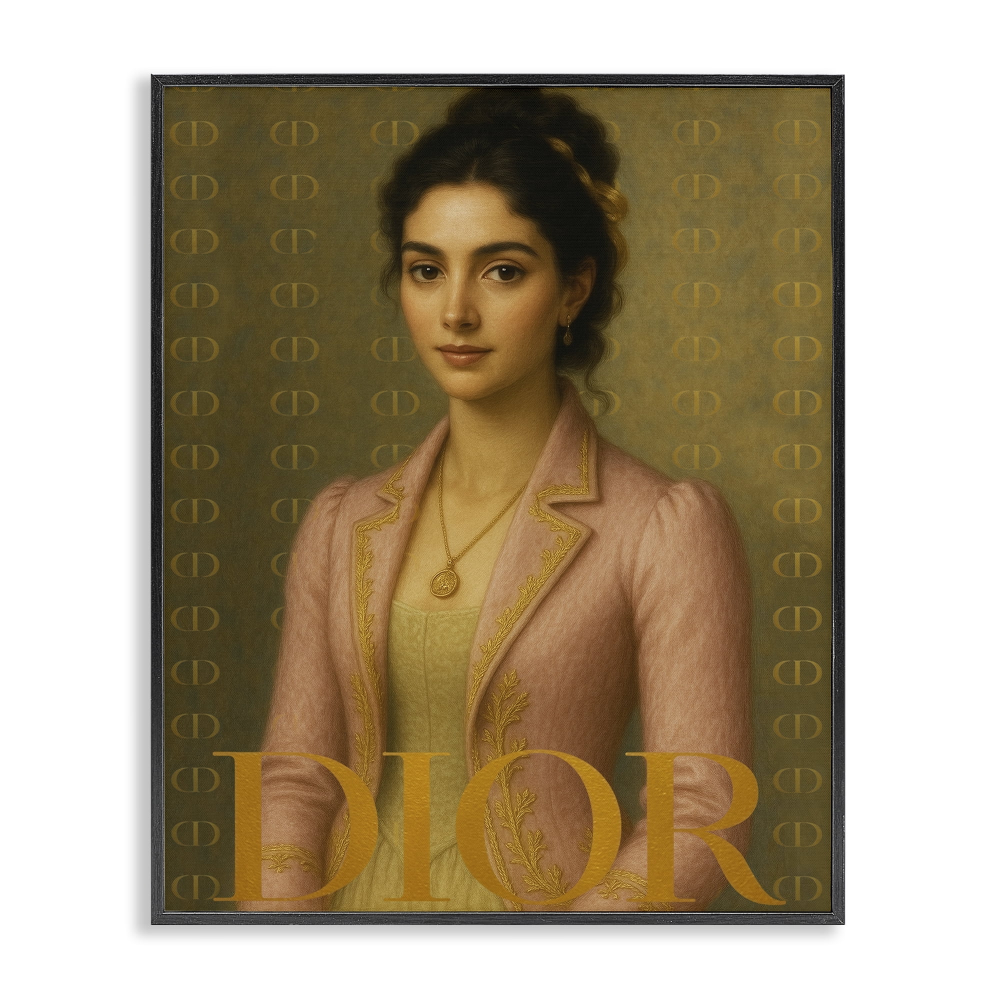 Stupell Industries Iconic Gentlewoman Fashion Black Framed Giclee Art, design by Grotto Studios