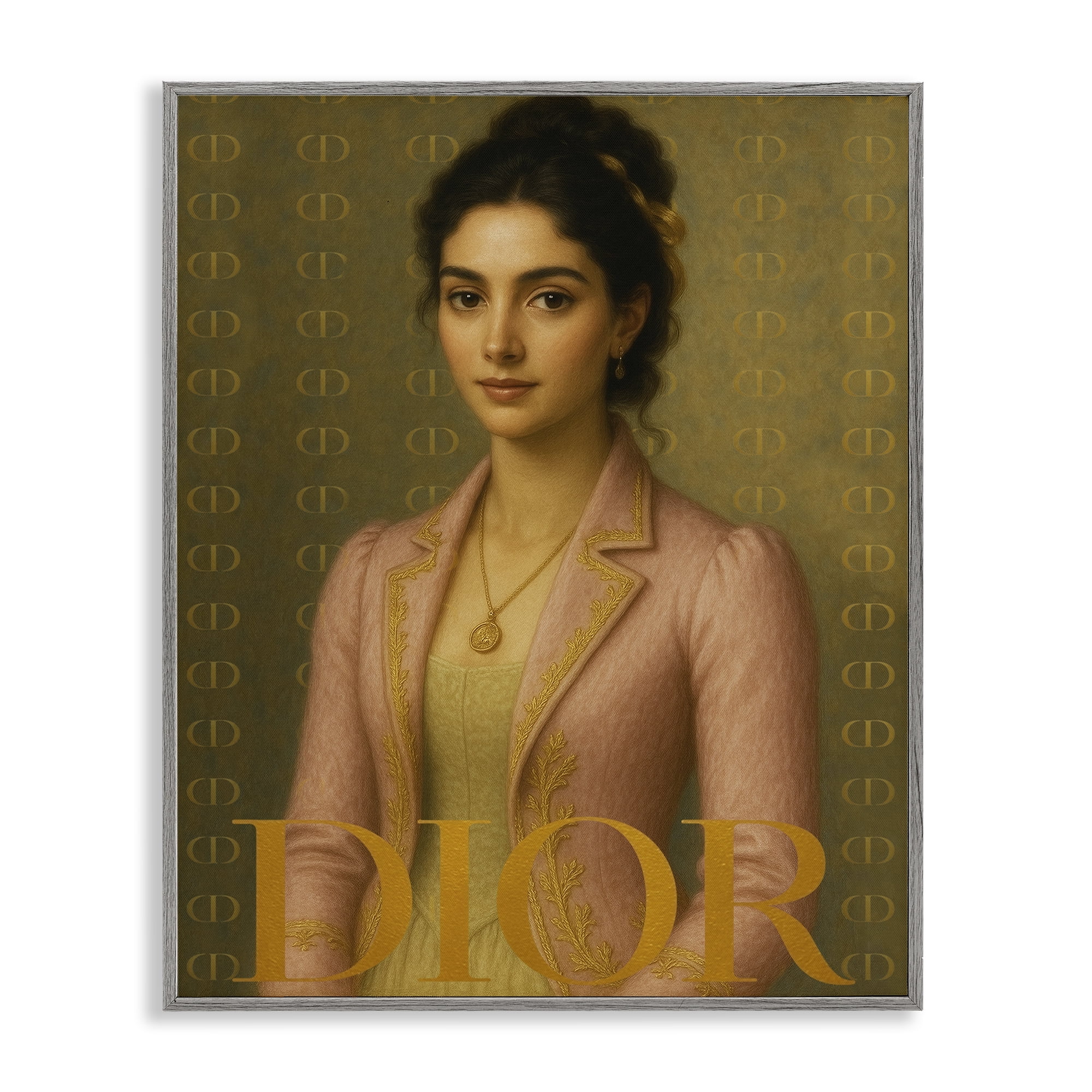 Stupell Industries Iconic Gentlewoman Fashion Gray Framed Giclee Art, design by Grotto Studios