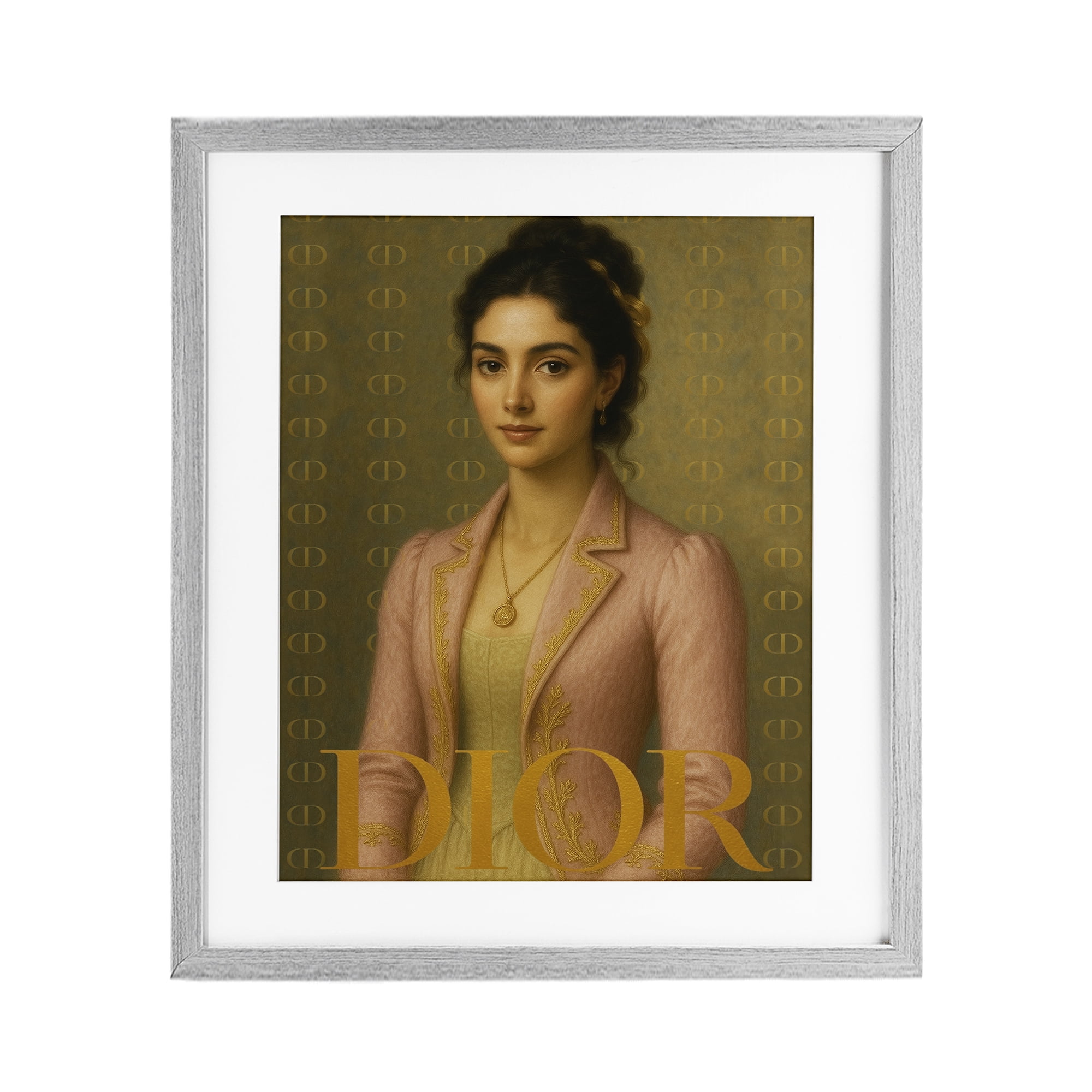 Stupell Industries Iconic Gentlewoman Fashion Gray Framed Print Under Glass, design by Grotto Studios
