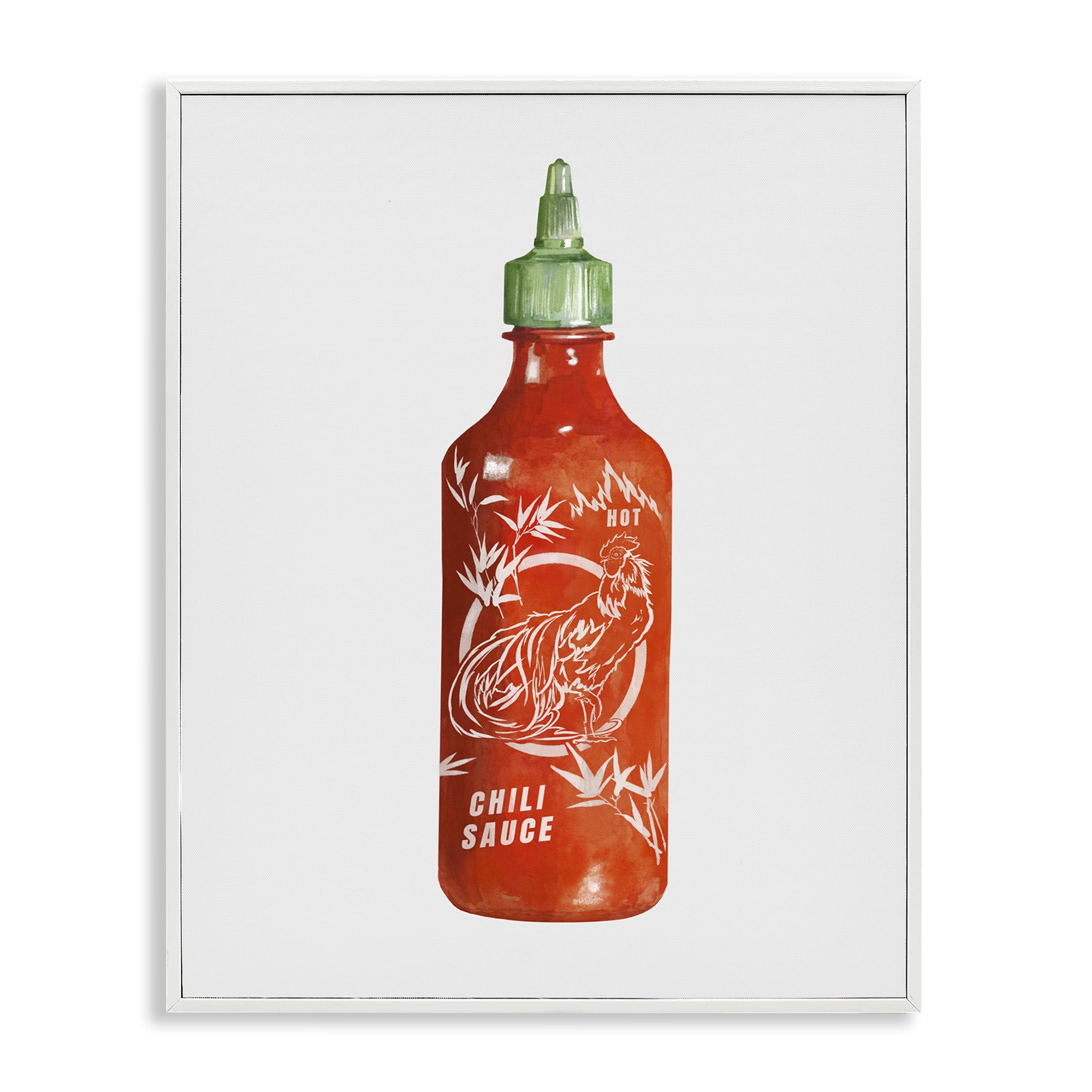 Stupell Industries Iconic Hot Sauce Bottle White Framed Giclee Art, design by Rylen McNett
