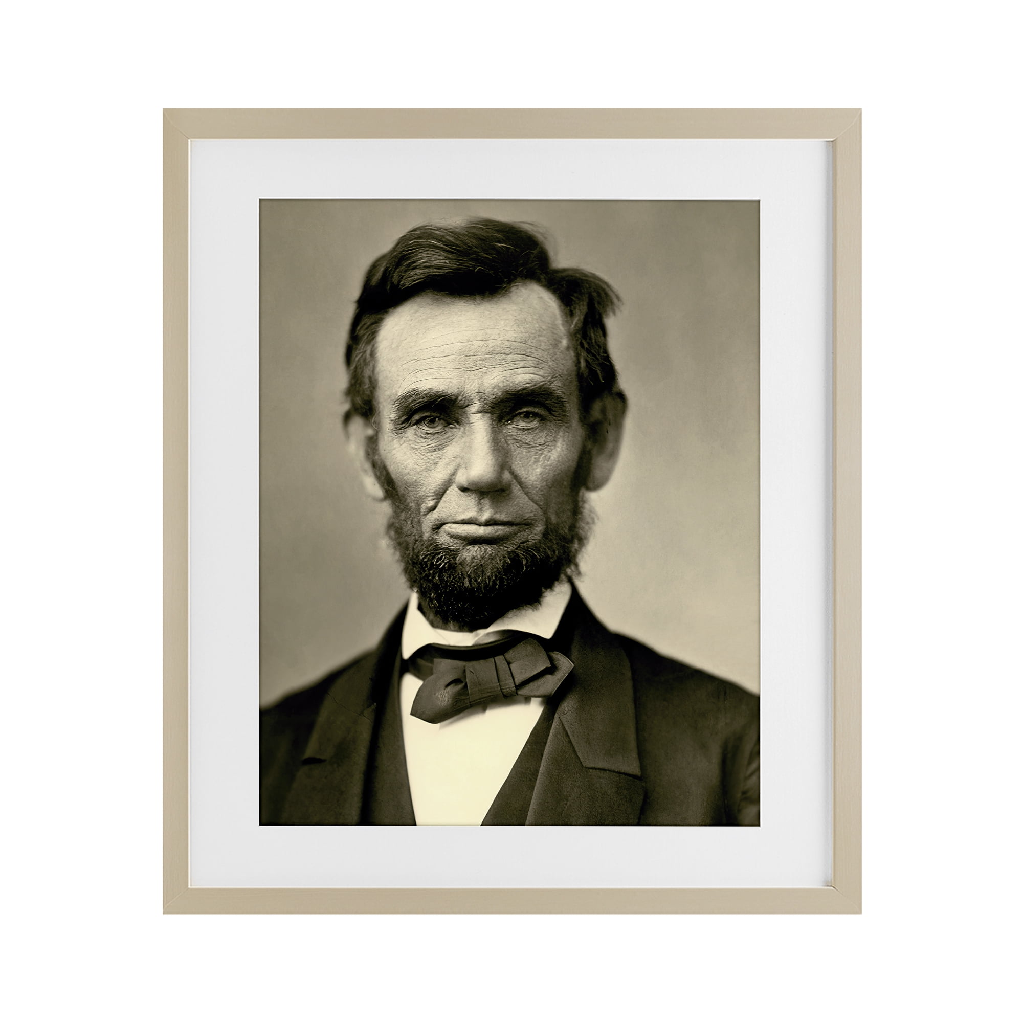 Stupell Industries Iconic Lincoln Portrait Birch Framed Print Under Glass, design by Alexander Gardner