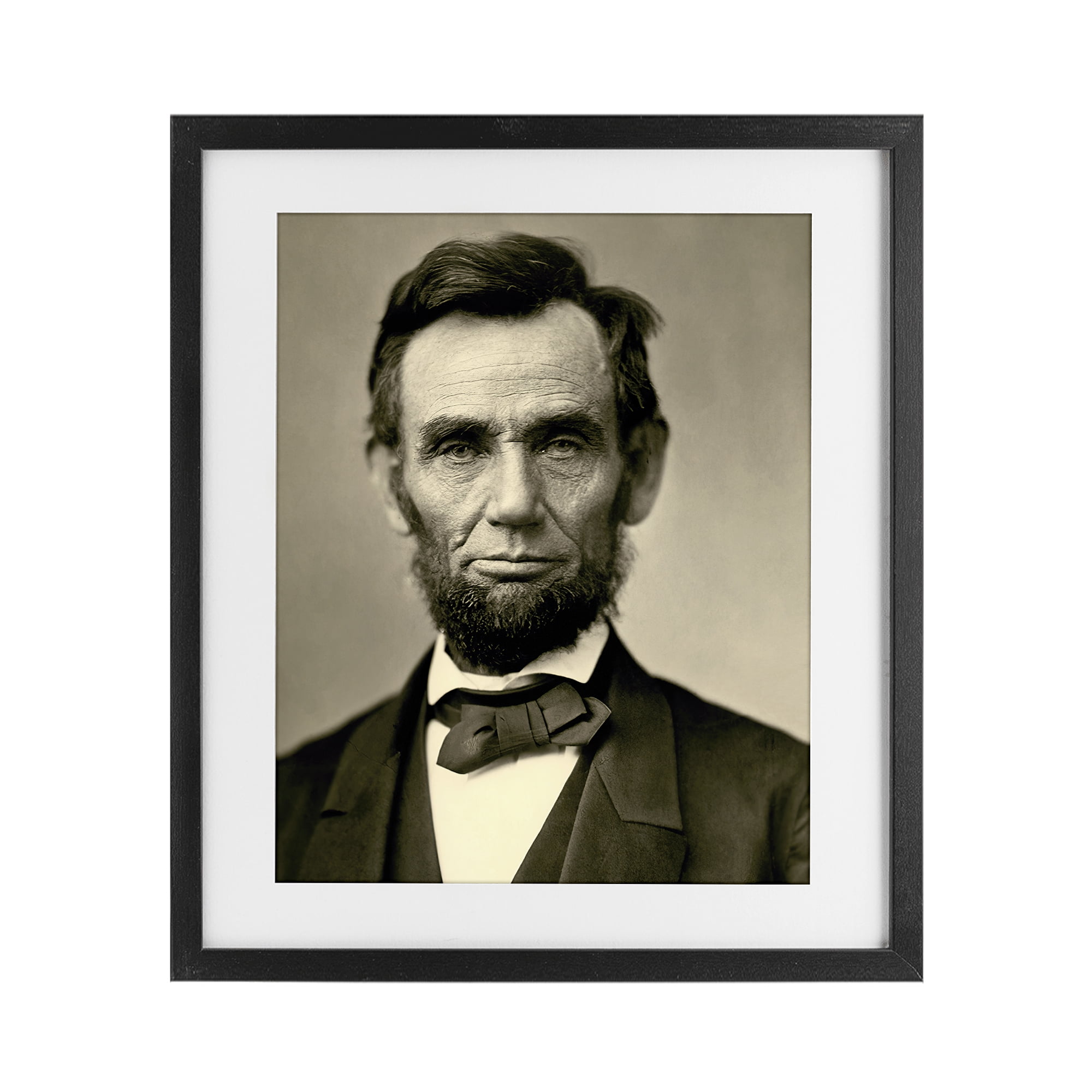 Stupell Industries Iconic Lincoln Portrait Black Framed Print Under Glass, design by Alexander Gardner