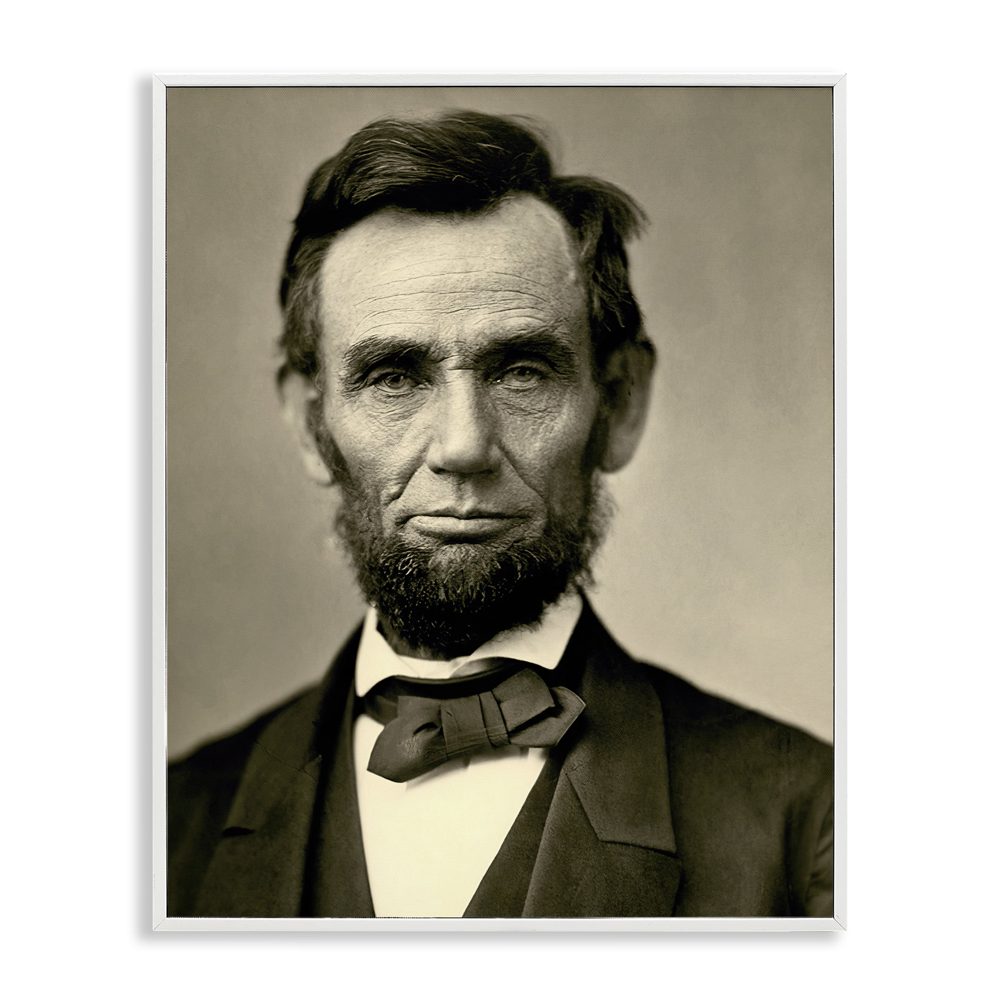 Stupell Industries Iconic Lincoln Portrait White Framed Giclee Art, design by Alexander Gardner