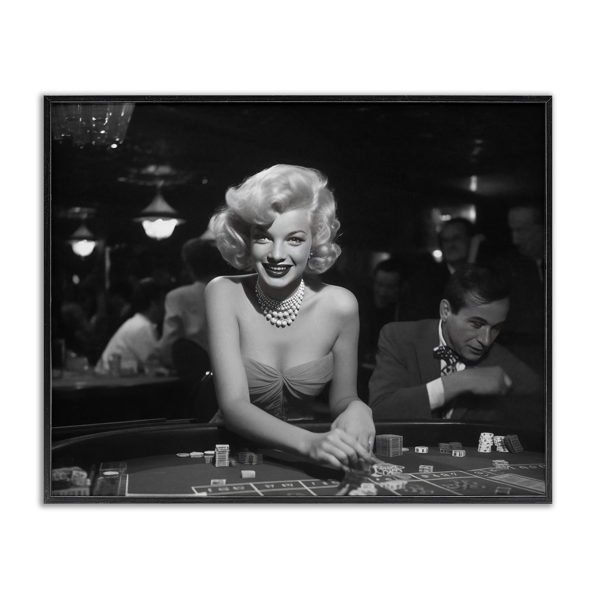 Stupell Industries Iconic Marilyn Portrait Novelty Photography Black Framed Art Print Wall Art, 14 x 11