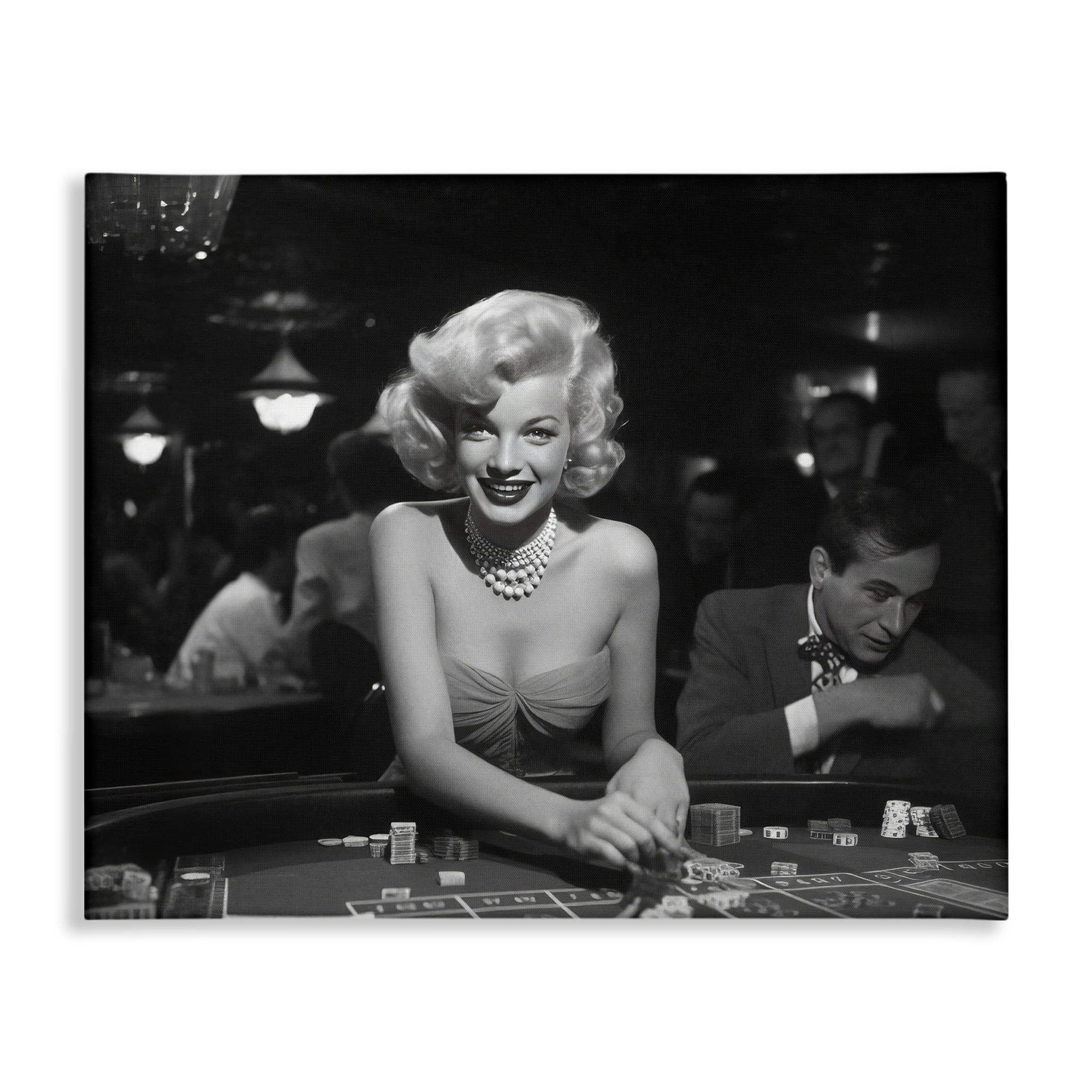 Stupell Industries Iconic Marilyn Portrait Novelty Photography Gallery Wrapped Canvas Art Print Wall Art, 40 x 30