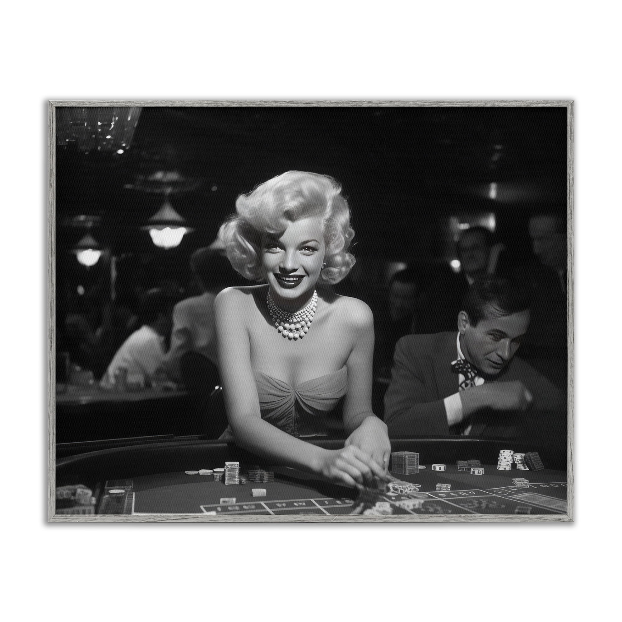 Stupell Industries Iconic Marilyn Portrait Novelty Photography Gray Framed Art Print Wall Art, 14 x 11