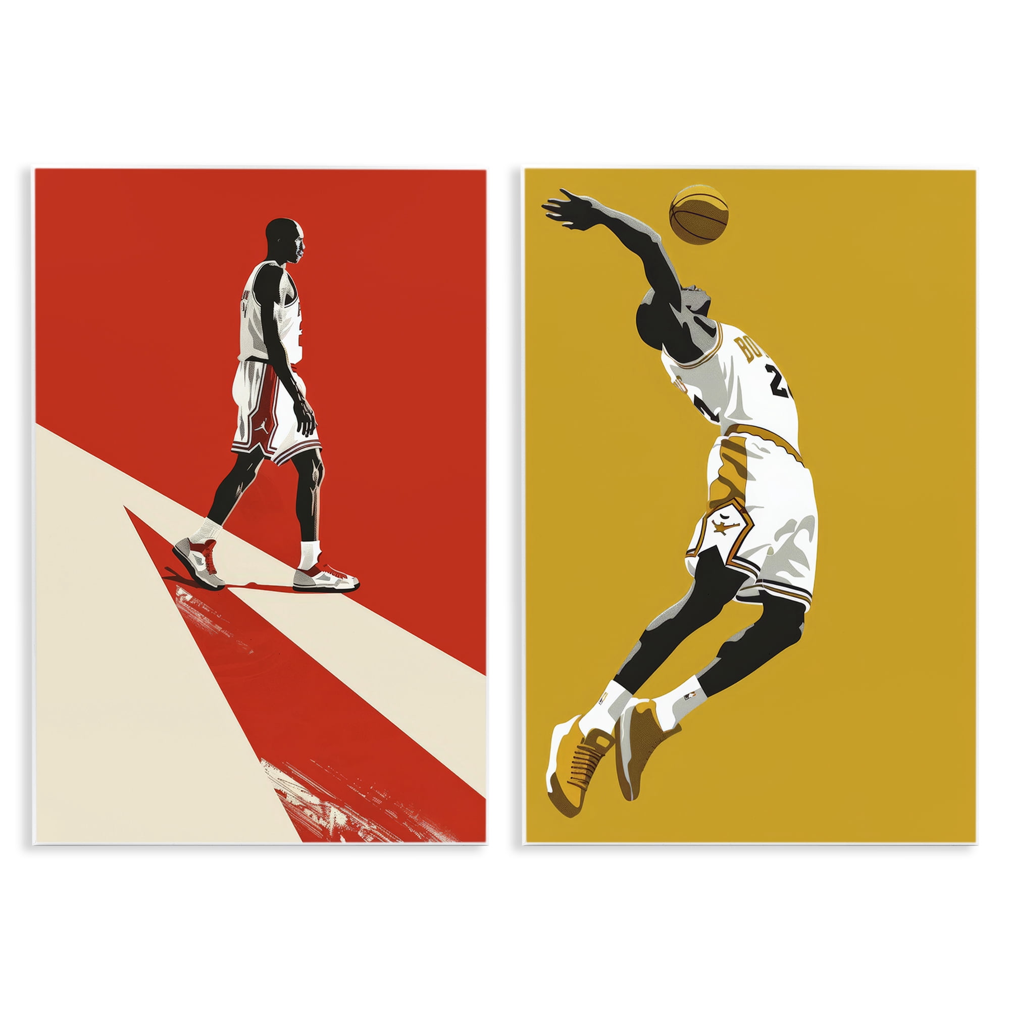 Stupell Industries Iconic NBA Champions 2 Piece Wall Plaque Art Set, design by Ray Powers