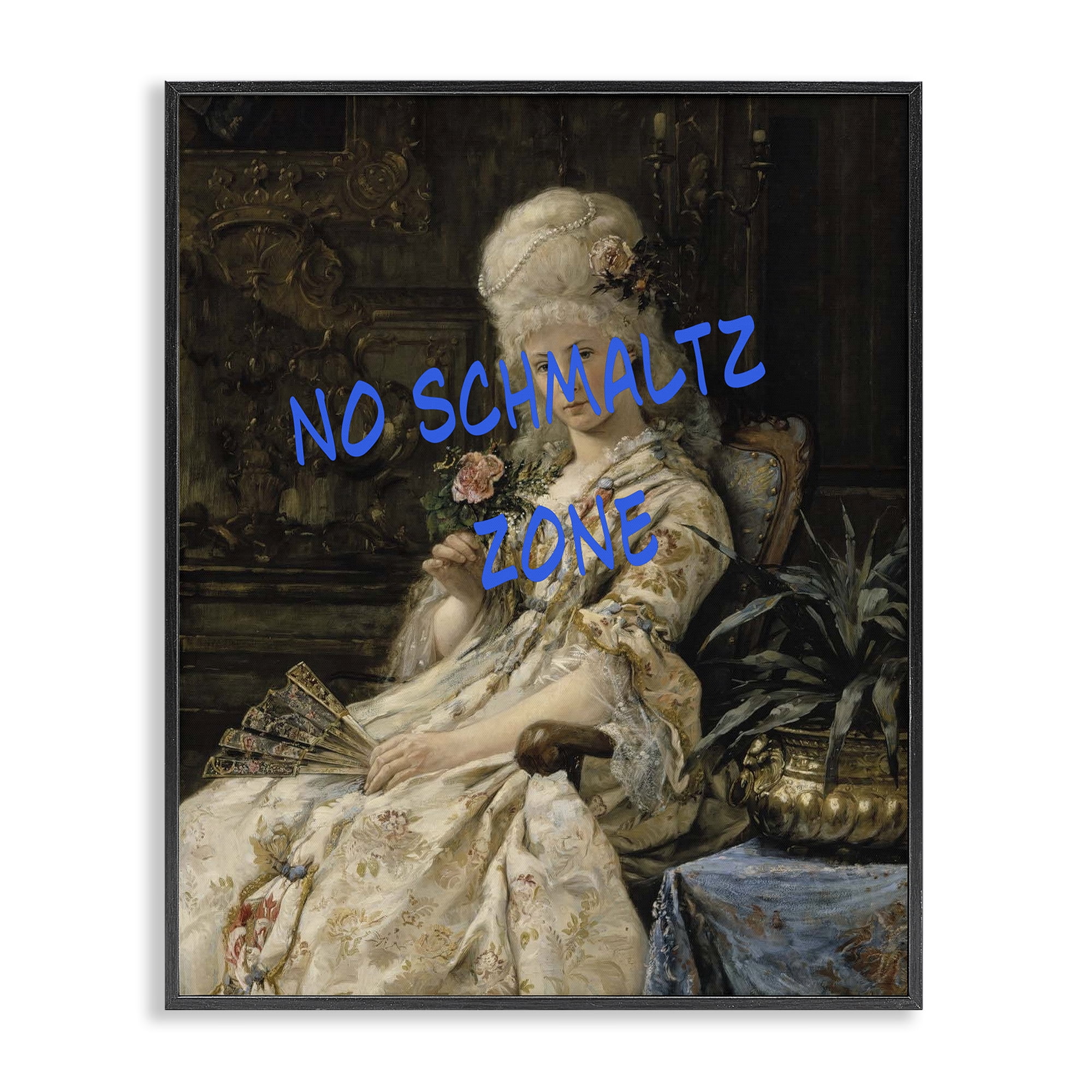 Stupell Industries Iconic No Schmaltz Zone Black Framed Giclee Art, design by Grotto Studios