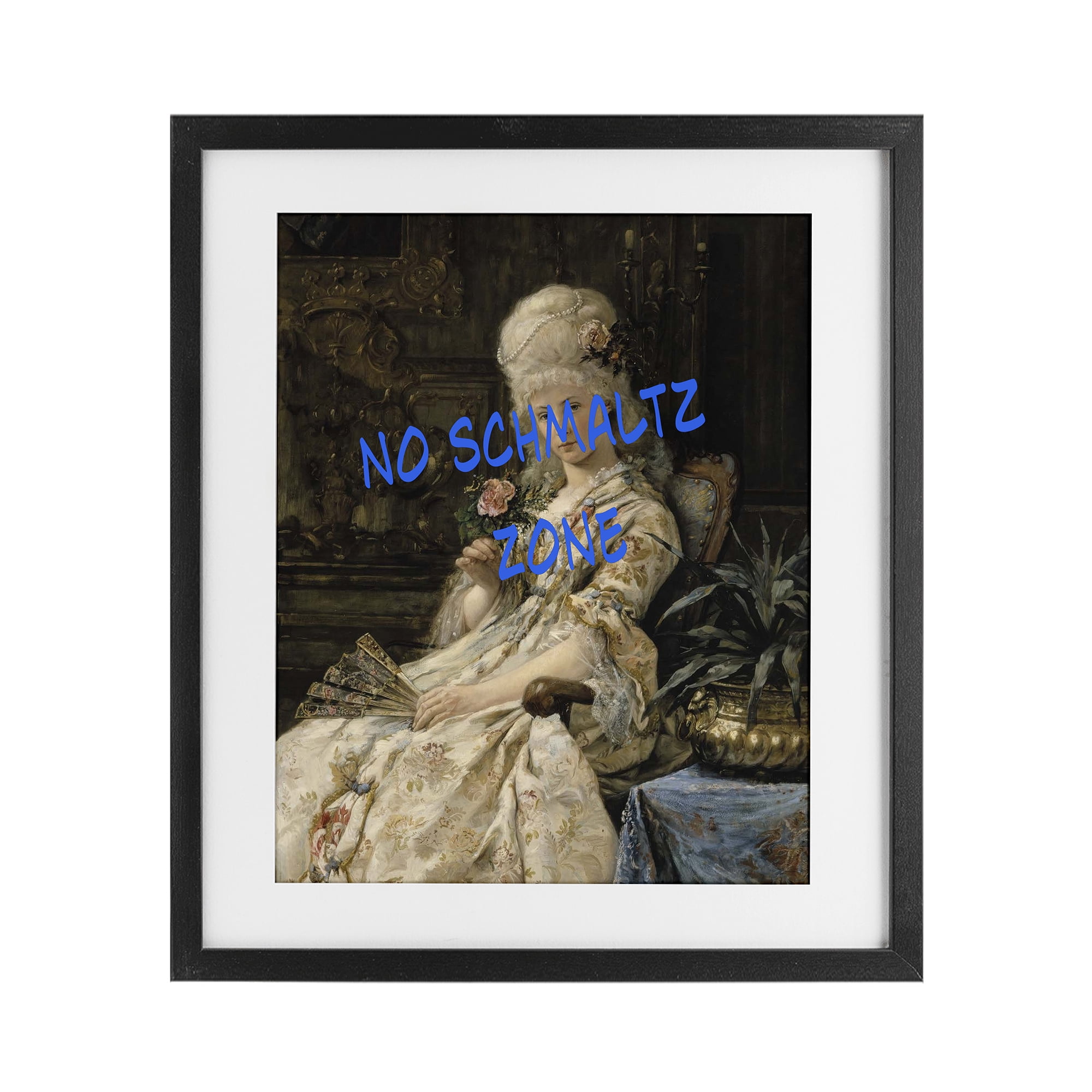 Stupell Industries Iconic No Schmaltz Zone Black Framed Print Under Glass, design by Grotto Studios