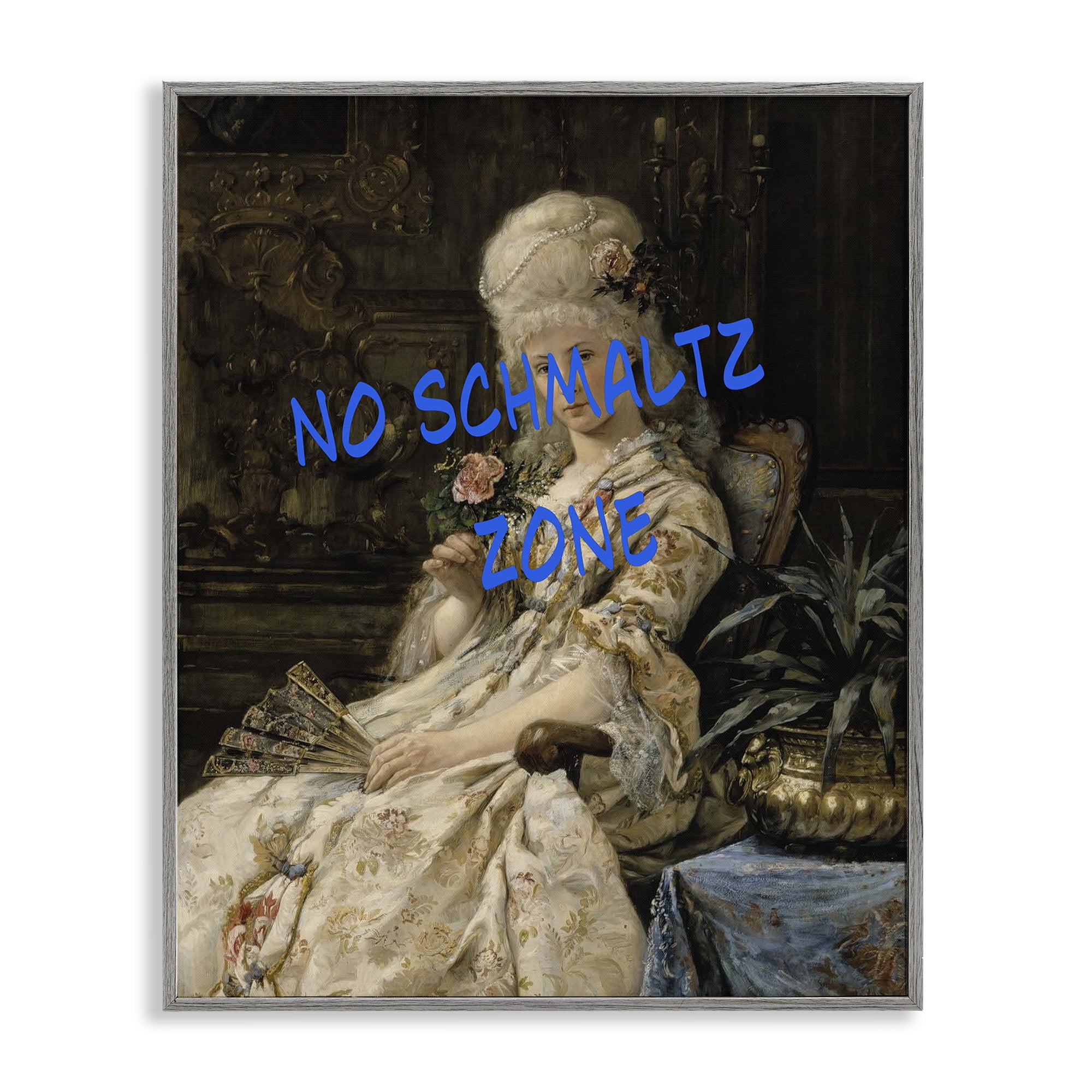 Stupell Industries Iconic No Schmaltz Zone Gray Framed Giclee Art, design by Grotto Studios
