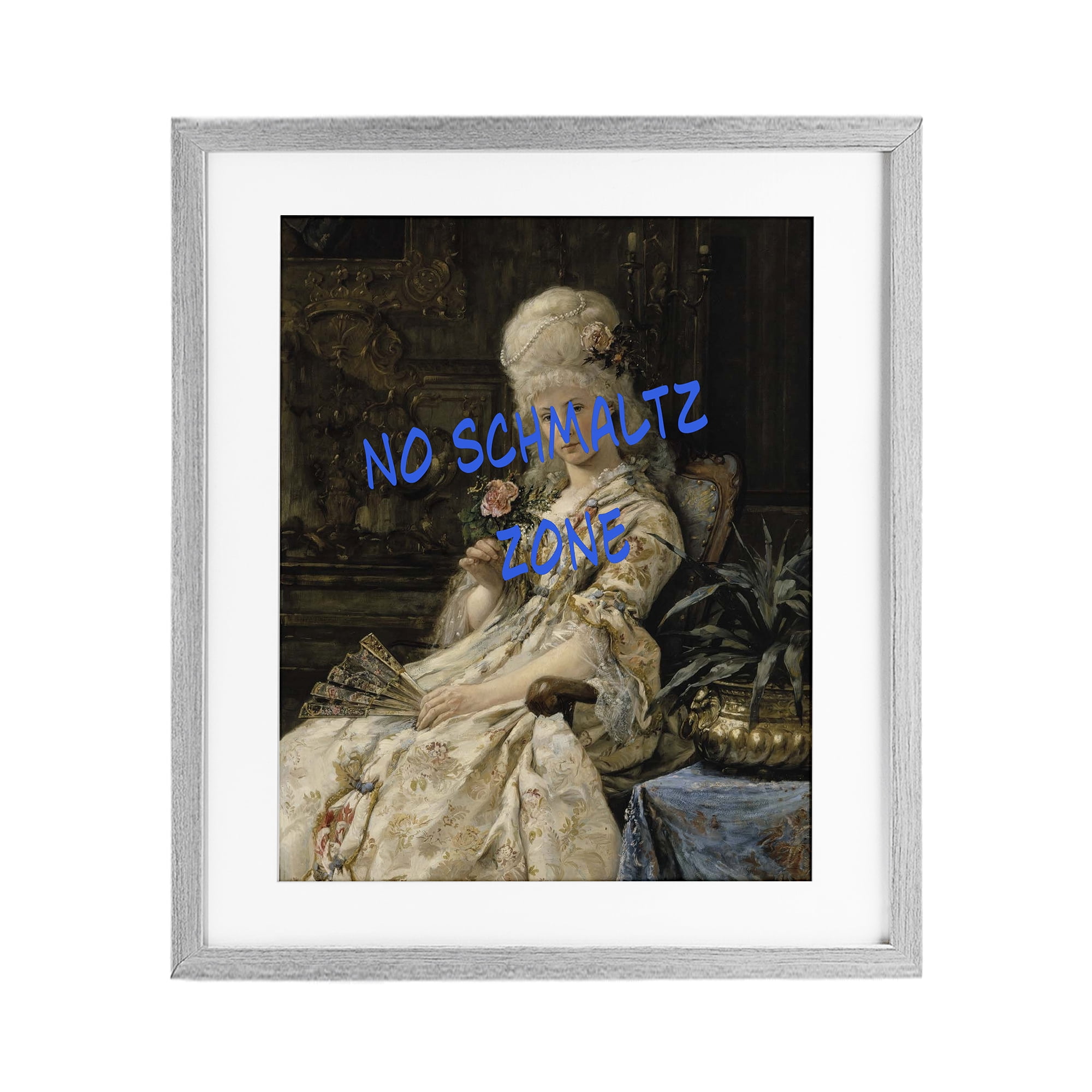 Stupell Industries Iconic No Schmaltz Zone Gray Framed Print Under Glass, design by Grotto Studios