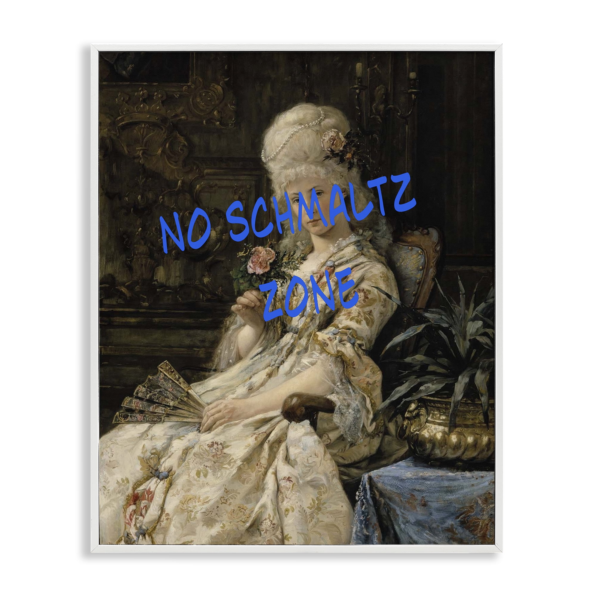 Stupell Industries Iconic No Schmaltz Zone White Framed Giclee Art, design by Grotto Studios