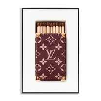 Stupell Industries Iconic Patterned Glam Matches Fashion Painting Black Framed Art Print Wall Art, 12 x 18