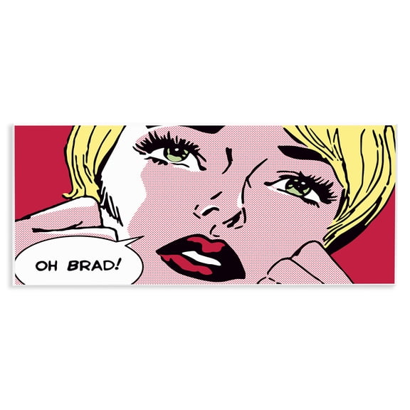 Stupell Industries Iconic Pop Comic Woman People Painting Unframed Art Print Wall Art, 17 x 7