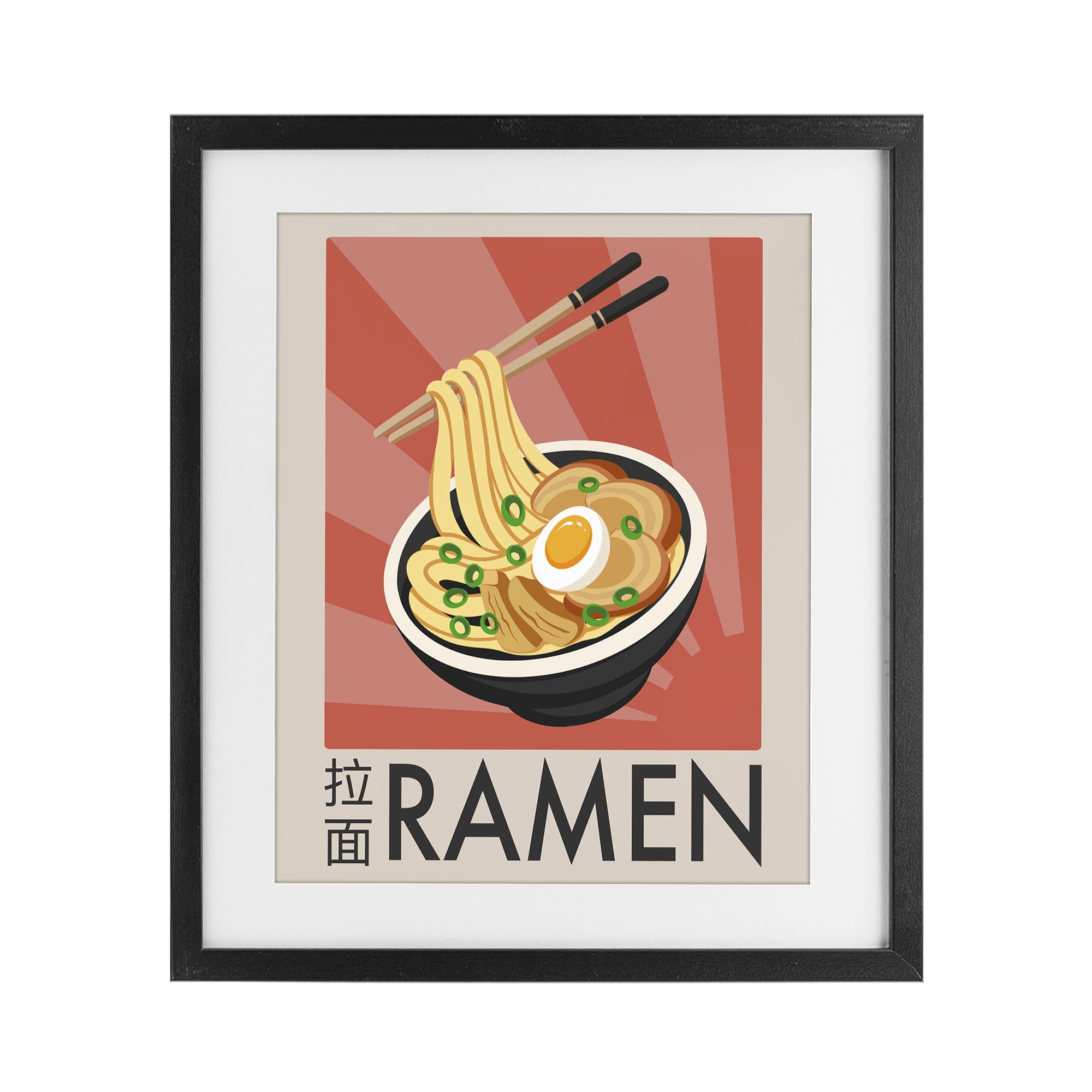 Stupell Industries Iconic Ramen Poster Black Framed Print Under Glass, design by Marcus Prime