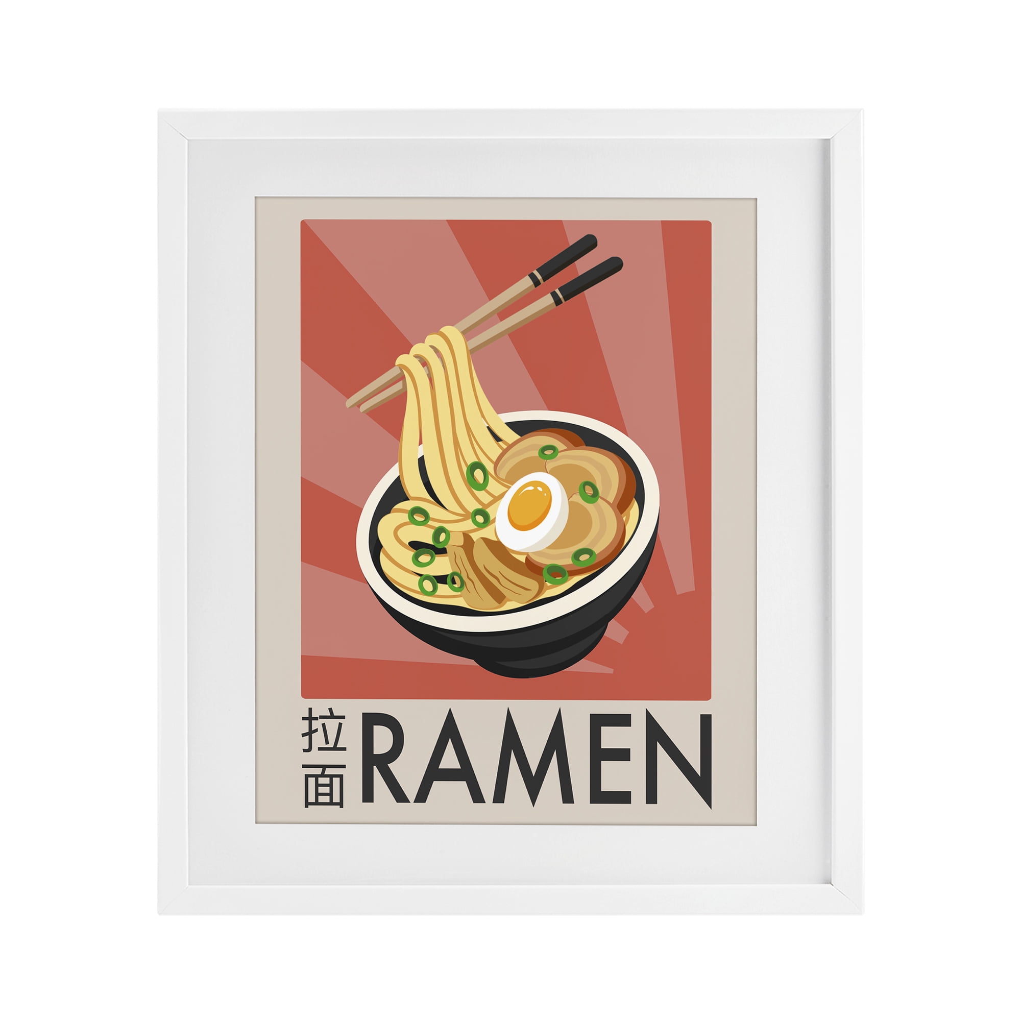 Stupell Industries Iconic Ramen Poster White Framed Print Under Glass, design by Marcus Prime