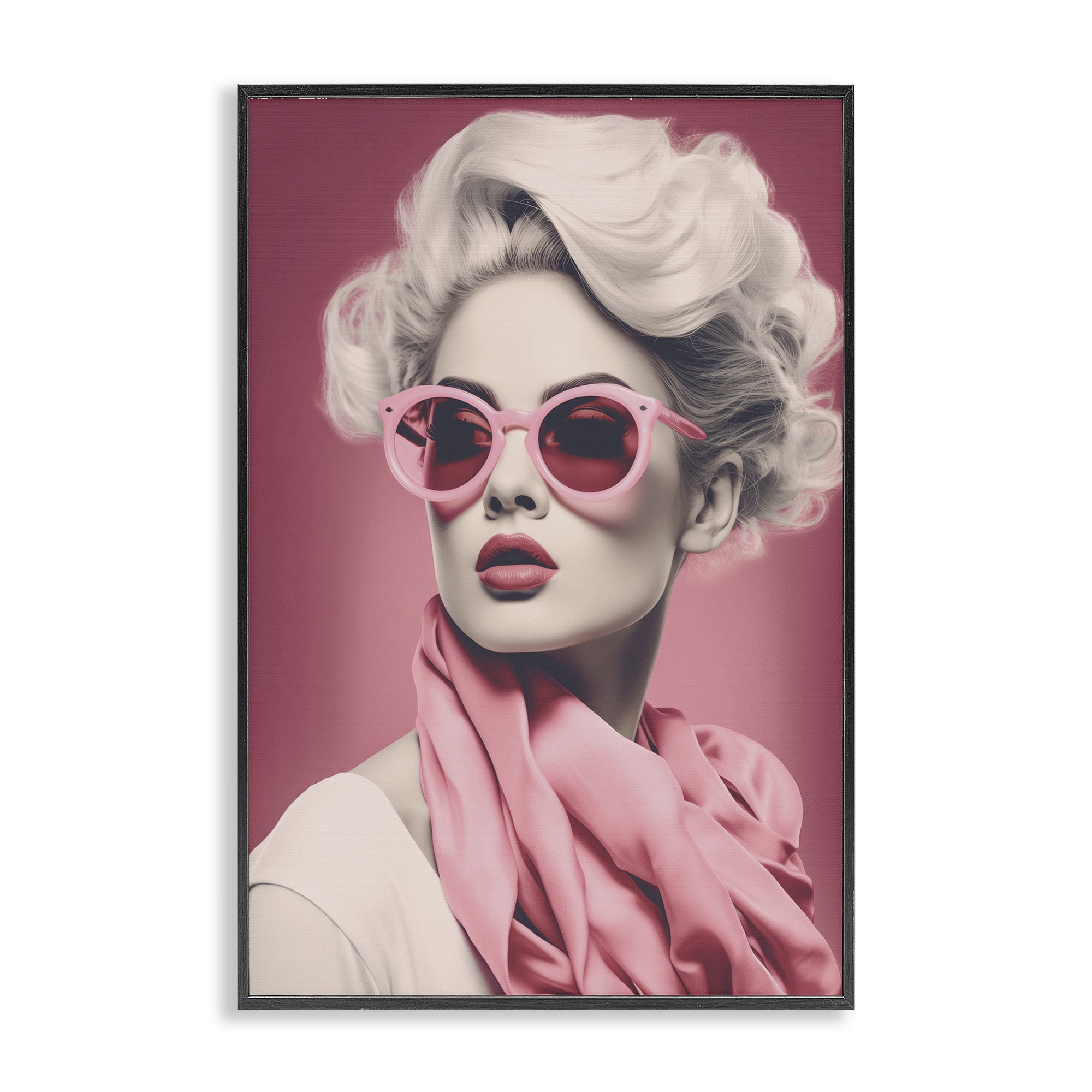 Stupell Industries Iconic Retro Chic Portrait Black Framed Giclee Art, design by Andrea Haase