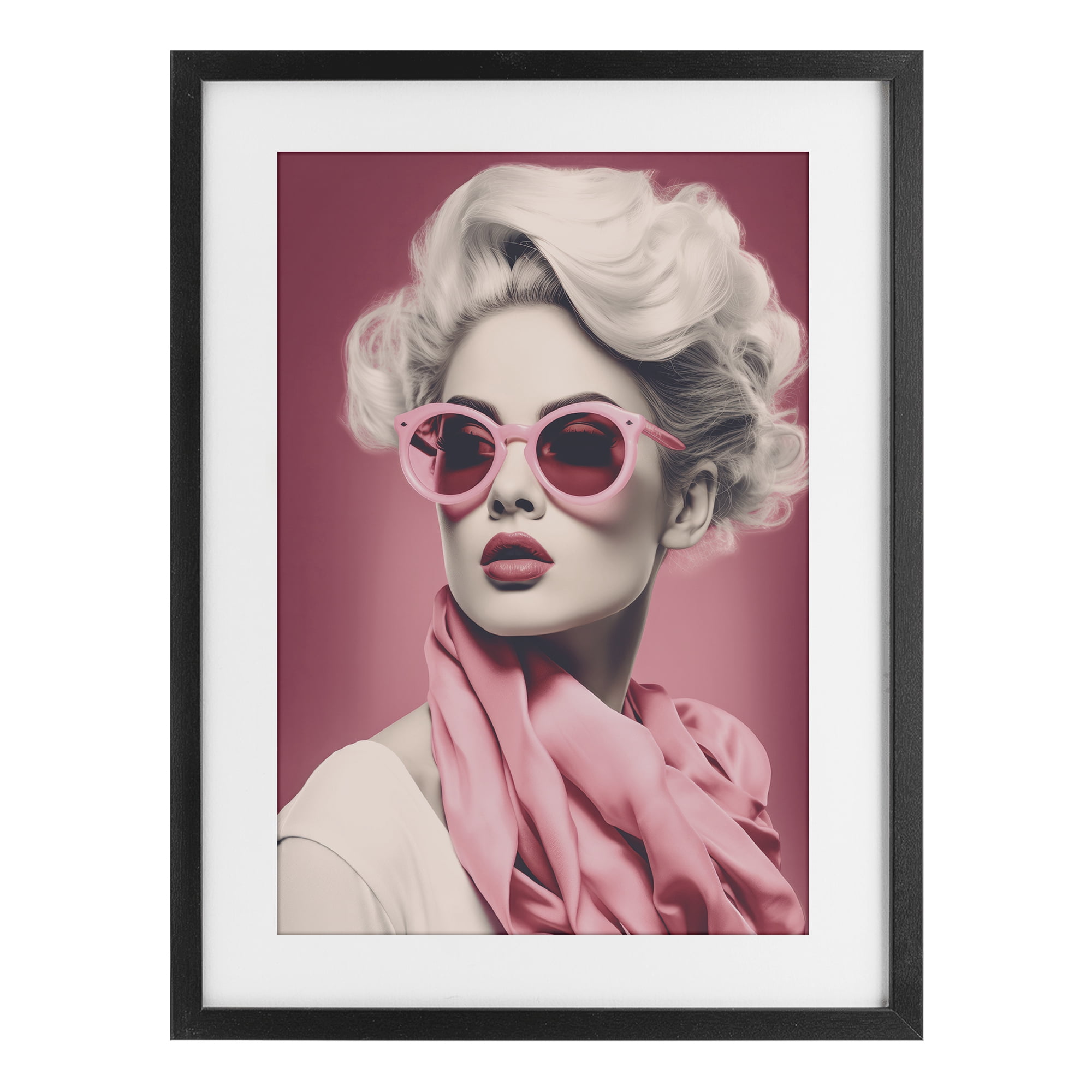 Stupell Industries Iconic Retro Chic Portrait Black Framed Print Under Glass, design by Andrea Haase