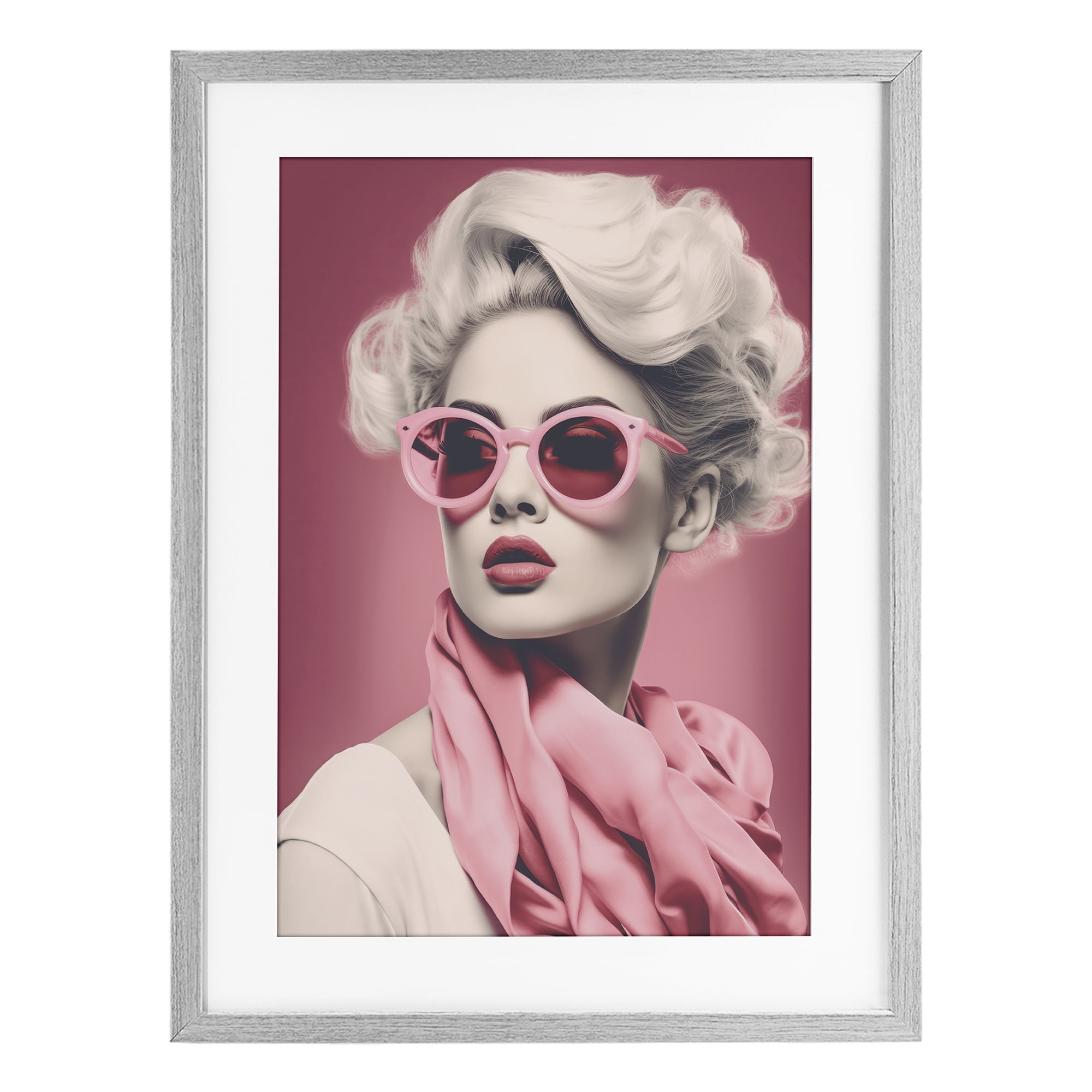 Stupell Industries Iconic Retro Chic Portrait Gray Framed Print Under Glass, design by Andrea Haase