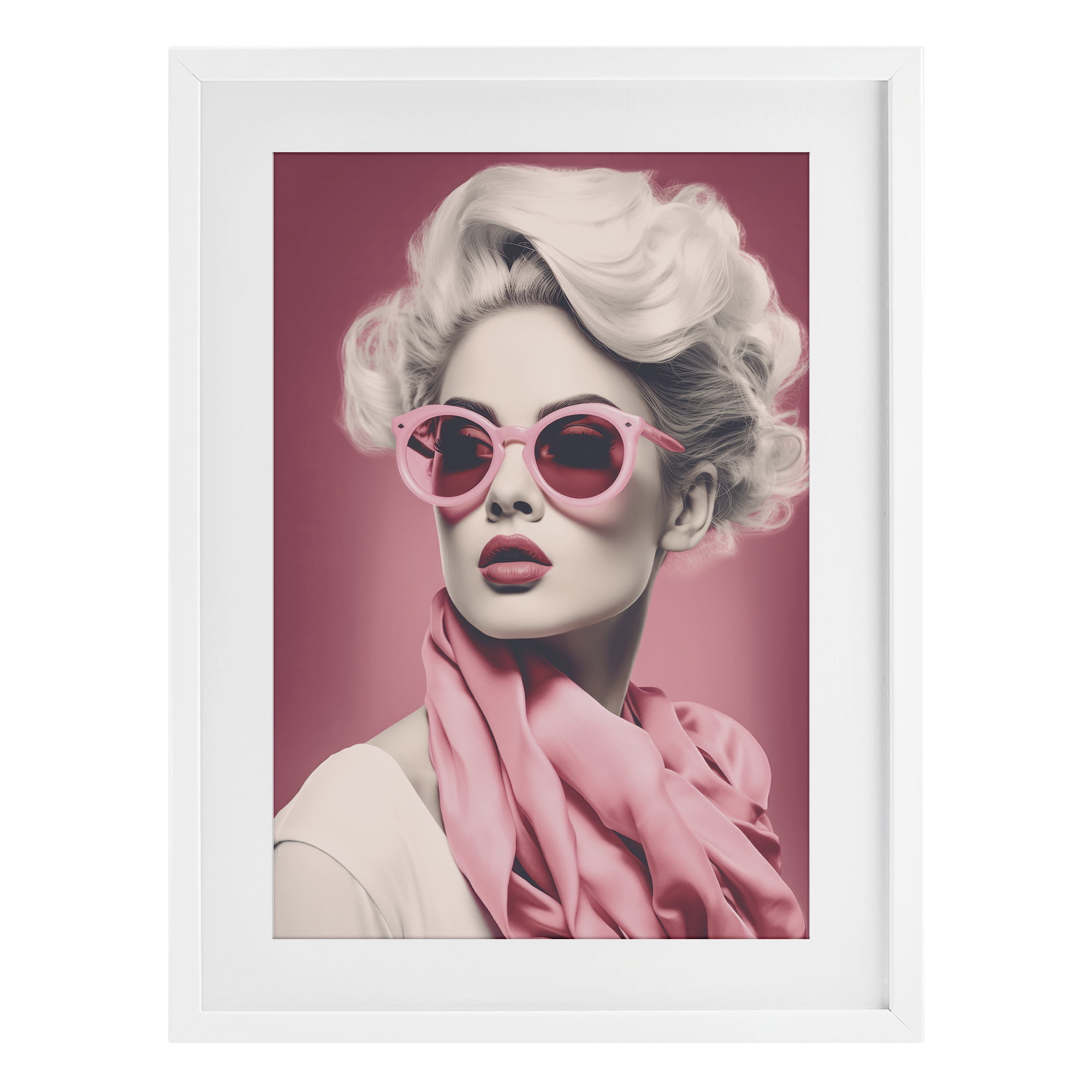 Stupell Industries Iconic Retro Chic Portrait White Framed Print Under Glass, design by Andrea Haase