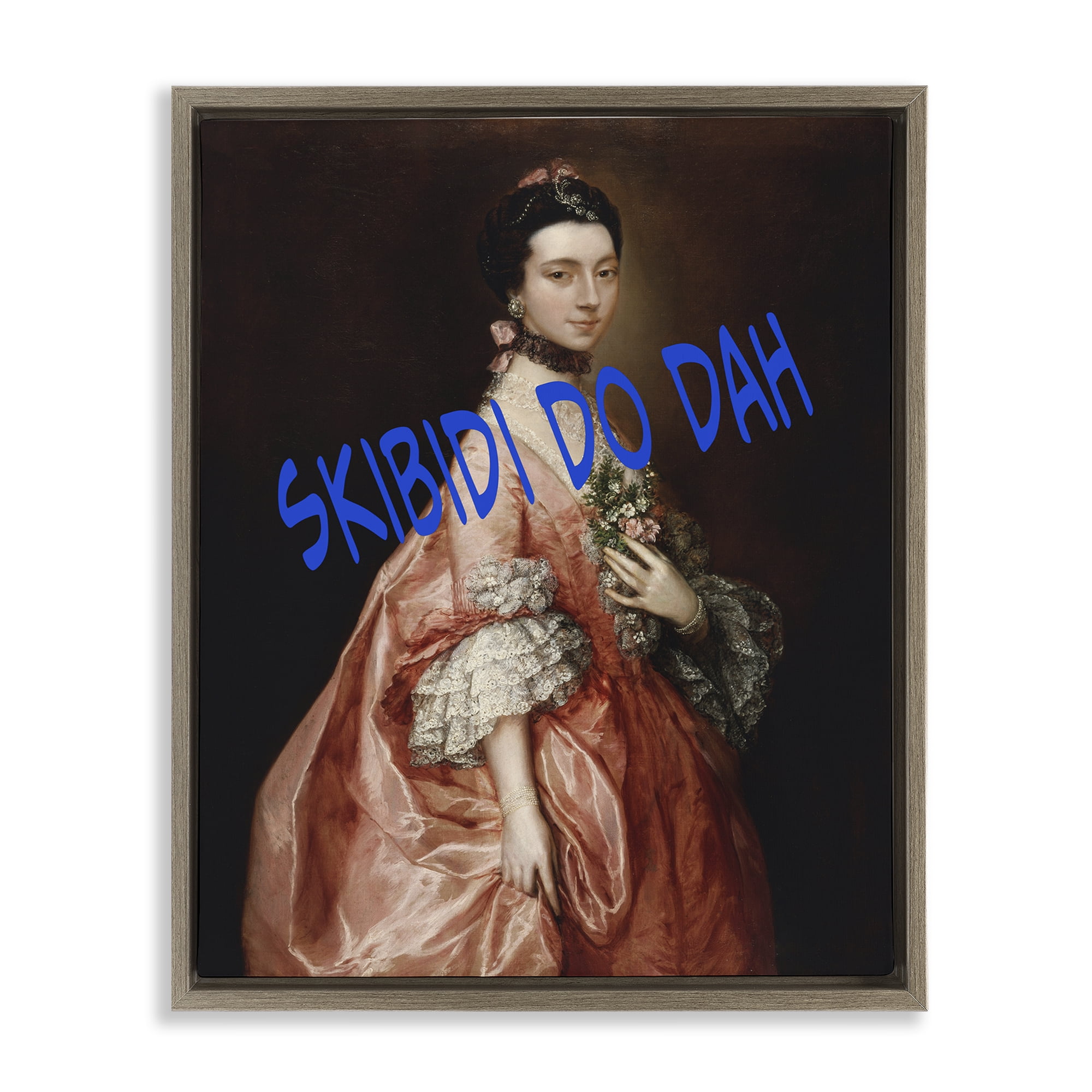 Stupell Industries Iconic Skibidi Do Dah Brown Framed Floater Canvas Wall Art, design by Grotto Studios