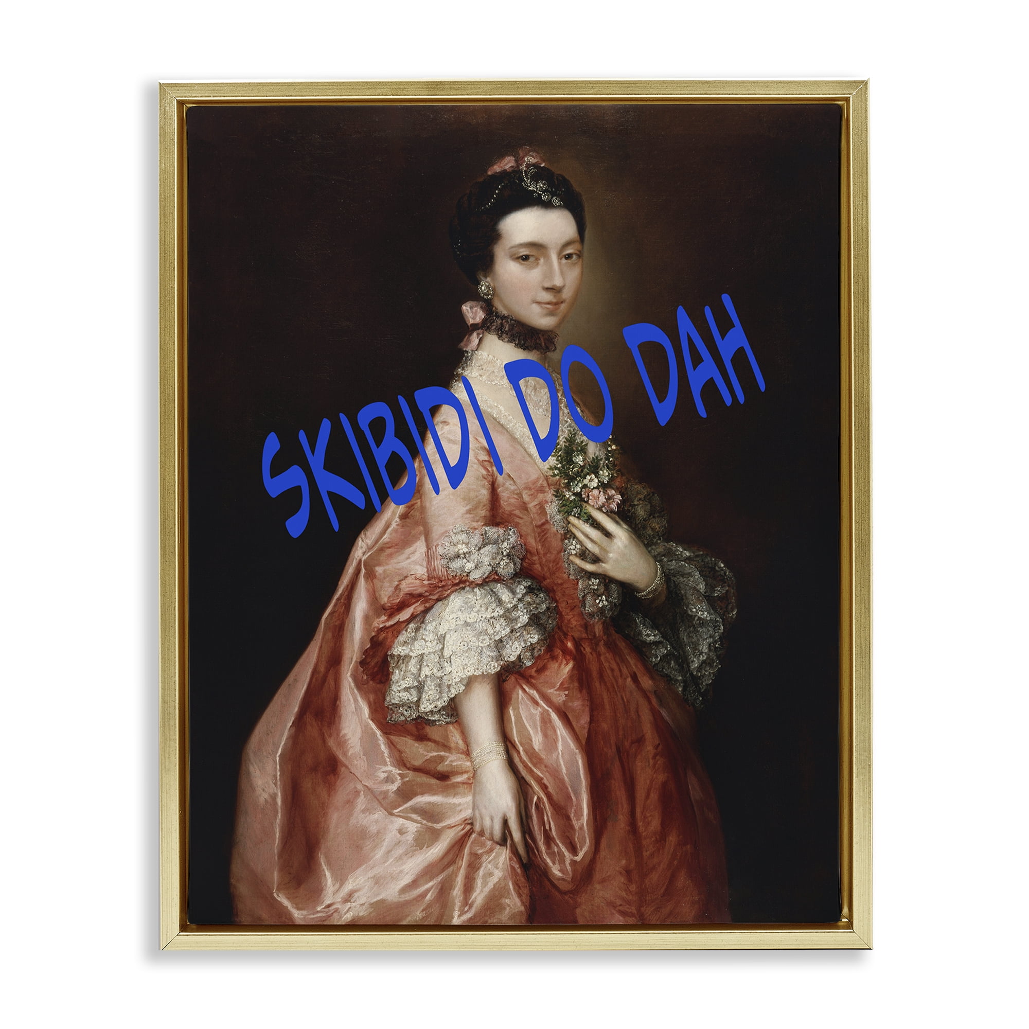 Stupell Industries Iconic Skibidi Do Dah Gold Framed Floater Canvas Wall Art, design by Grotto Studios