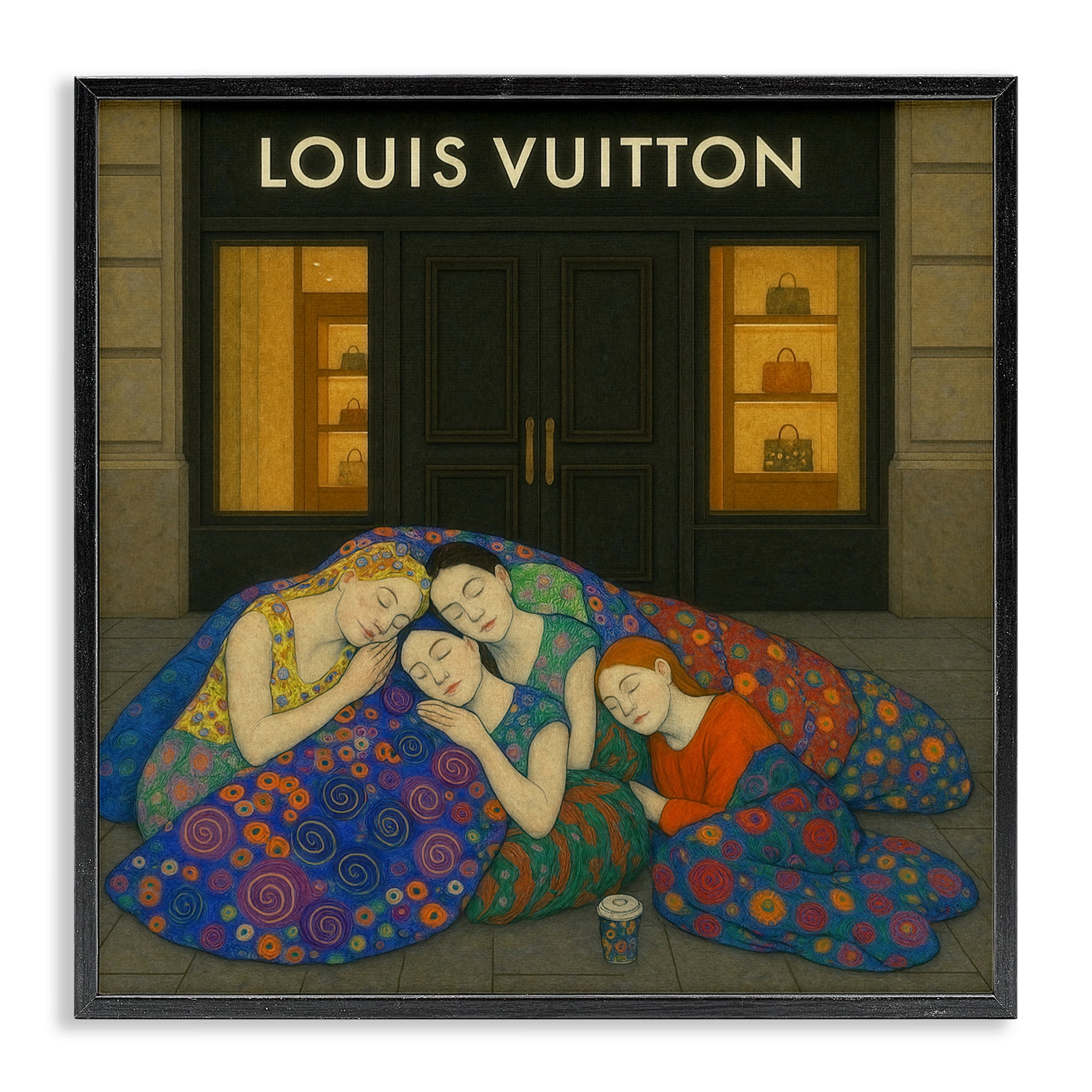 Stupell Industries Iconic Style Fashion Shop Black Framed Giclee Art, design by Grotto Studios