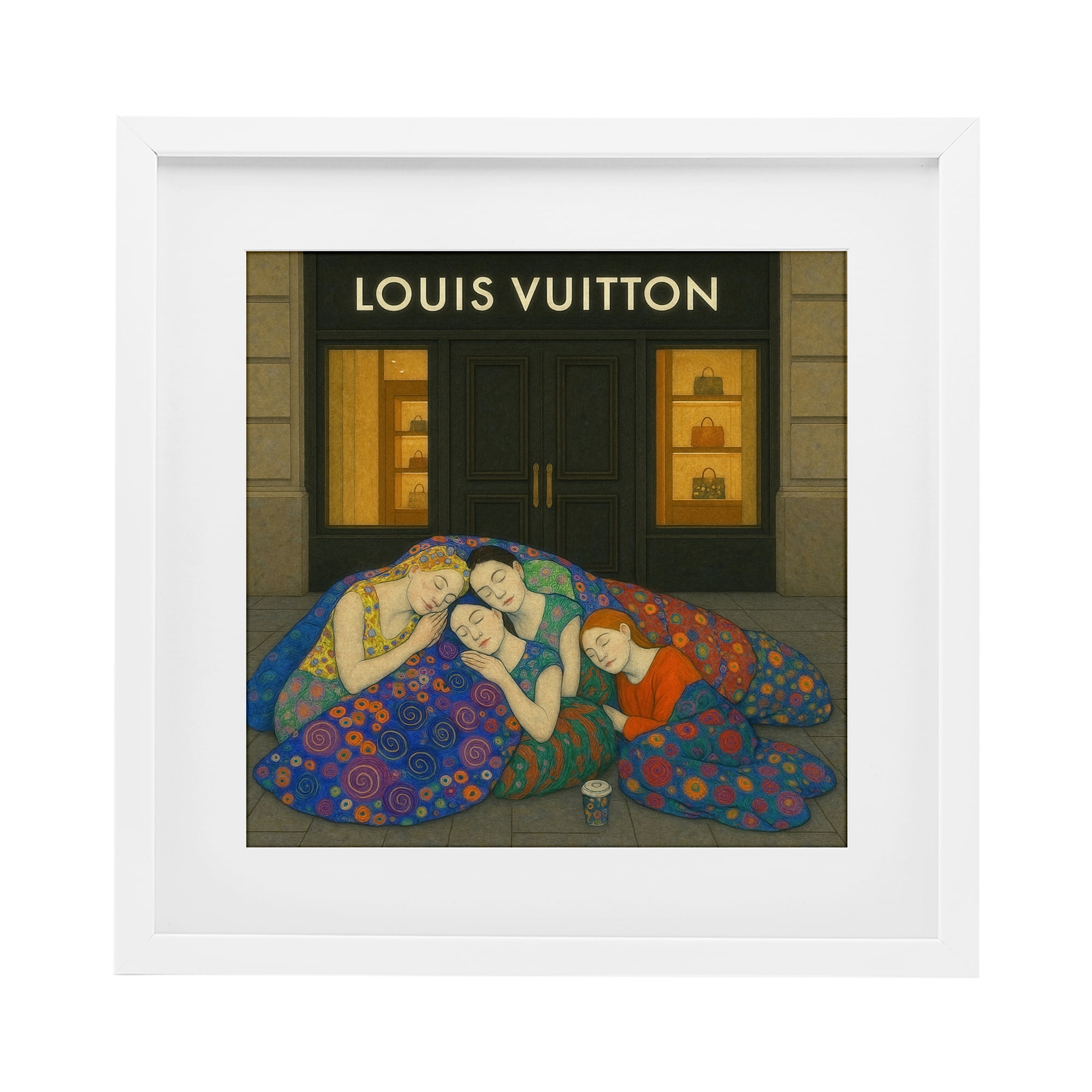 Stupell Industries Iconic Style Fashion Shop White Framed Print Under Glass, design by Grotto Studios