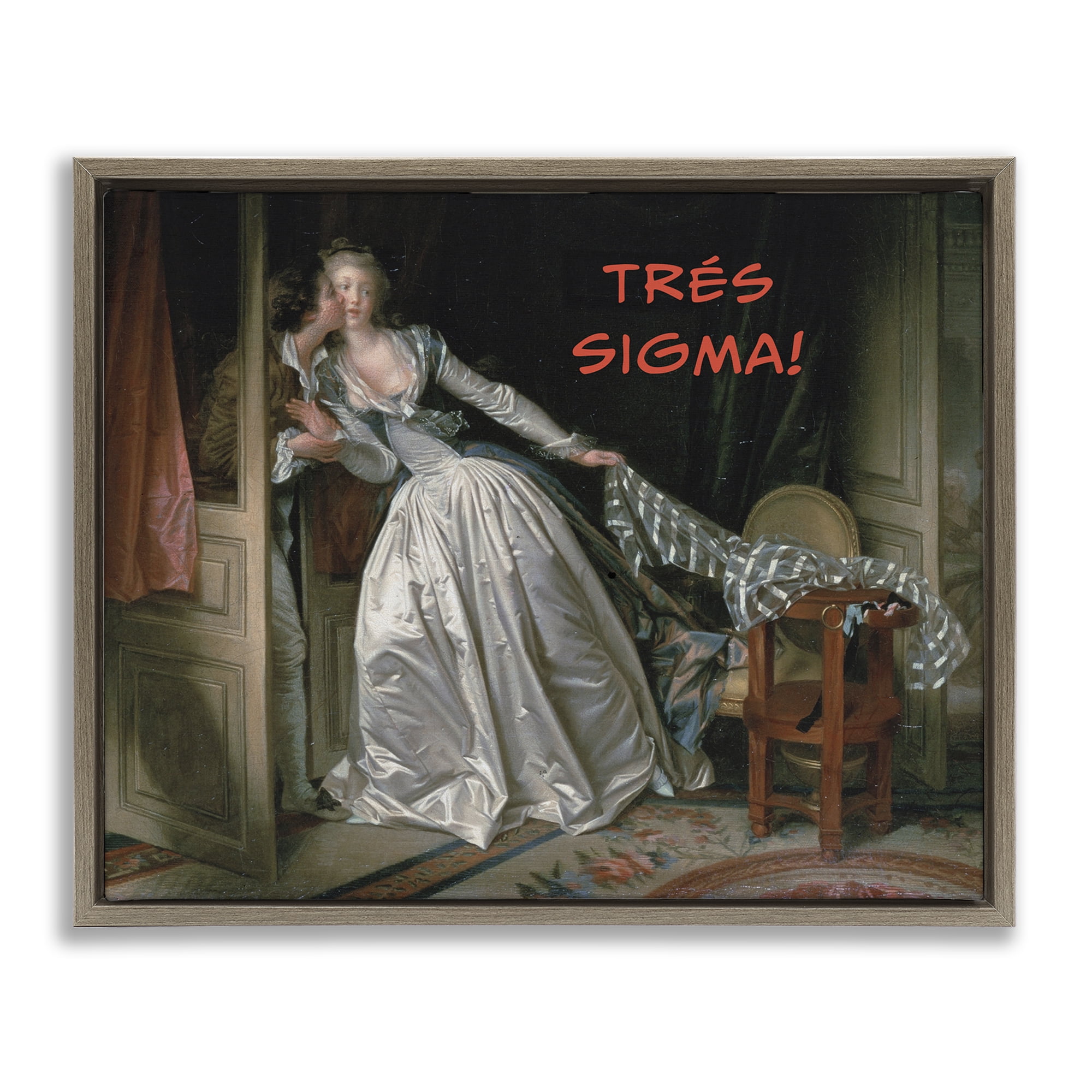 Stupell Industries Iconic Tres Sigma Brown Framed Floater Canvas Wall Art, design by Grotto Studios