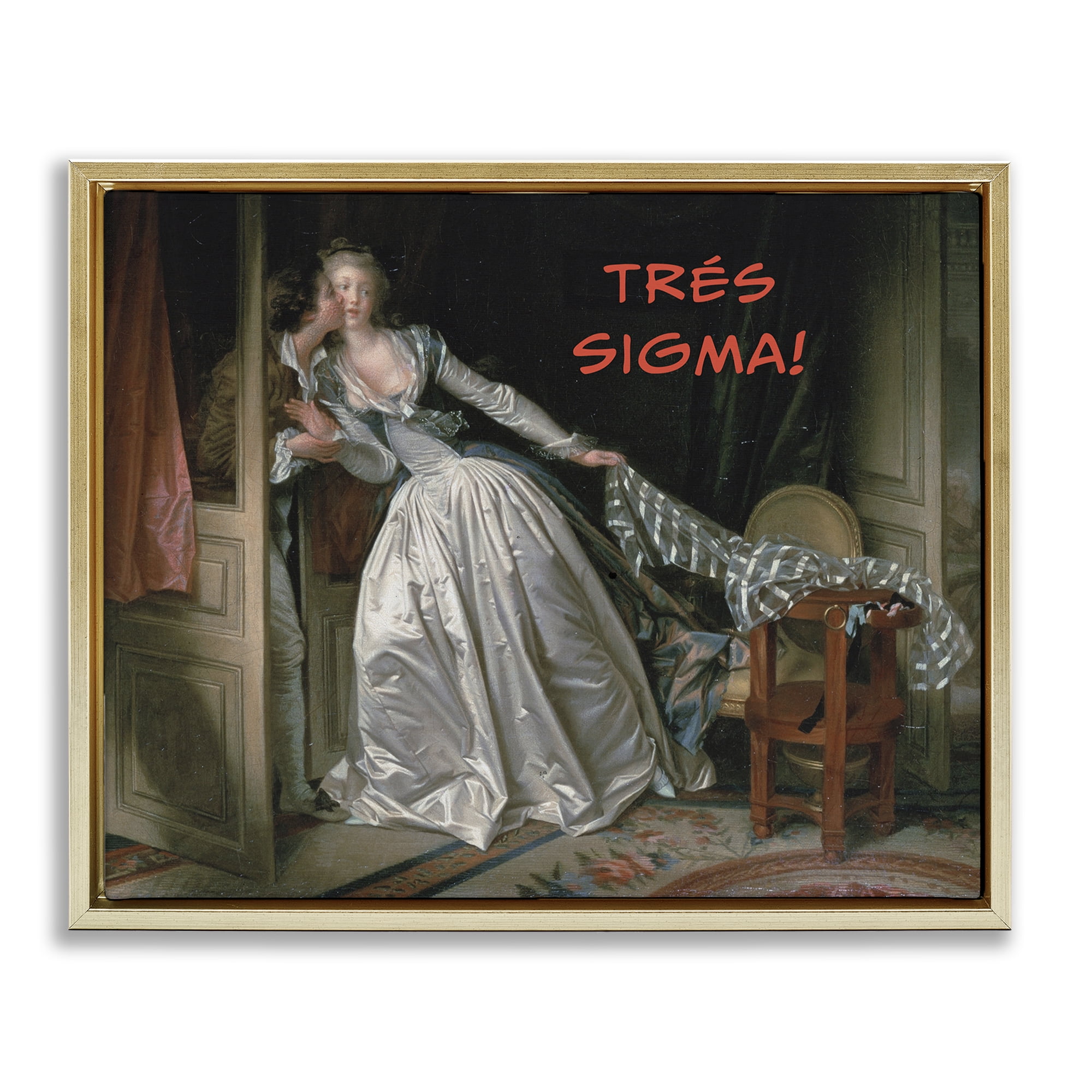 Stupell Industries Iconic Tres Sigma Gold Framed Floater Canvas Wall Art, design by Grotto Studios